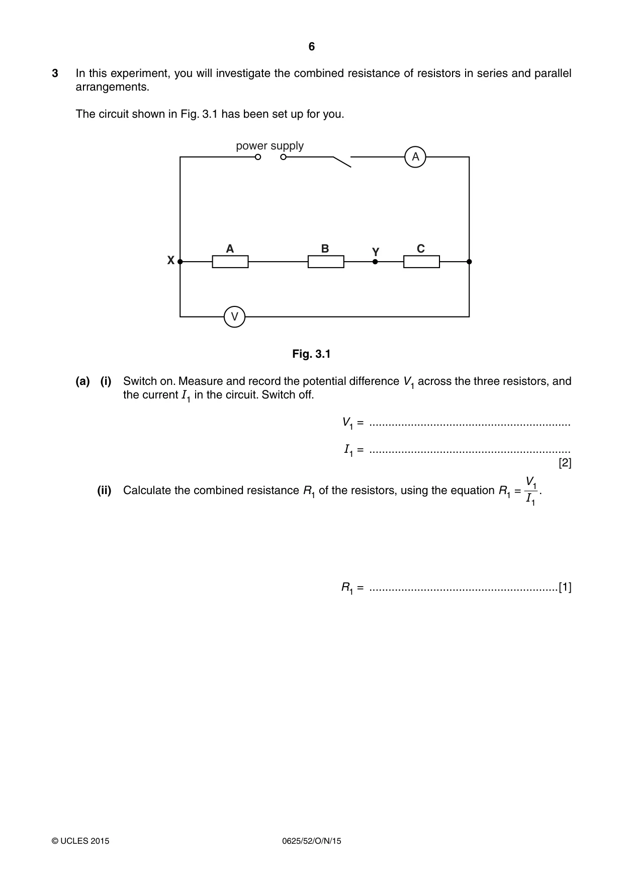 Cambridge IGCSE Physics 0625 2015 Oct/Nov Paper 5 · Variant 2 question paper, page 6 of 12