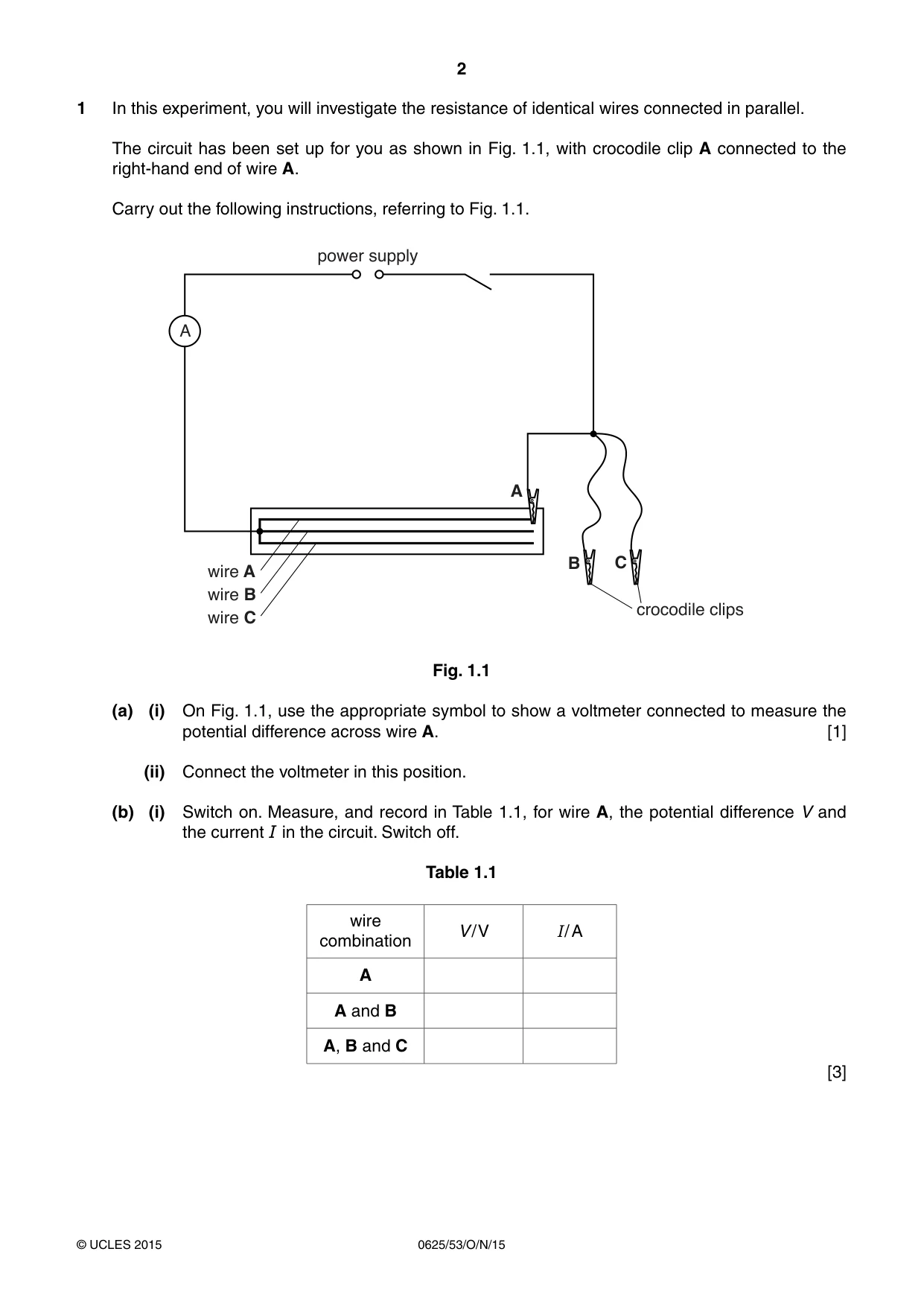 Cambridge IGCSE Physics 0625 2015 Oct/Nov Paper 5 · Variant 3 question paper, page 2 of 12