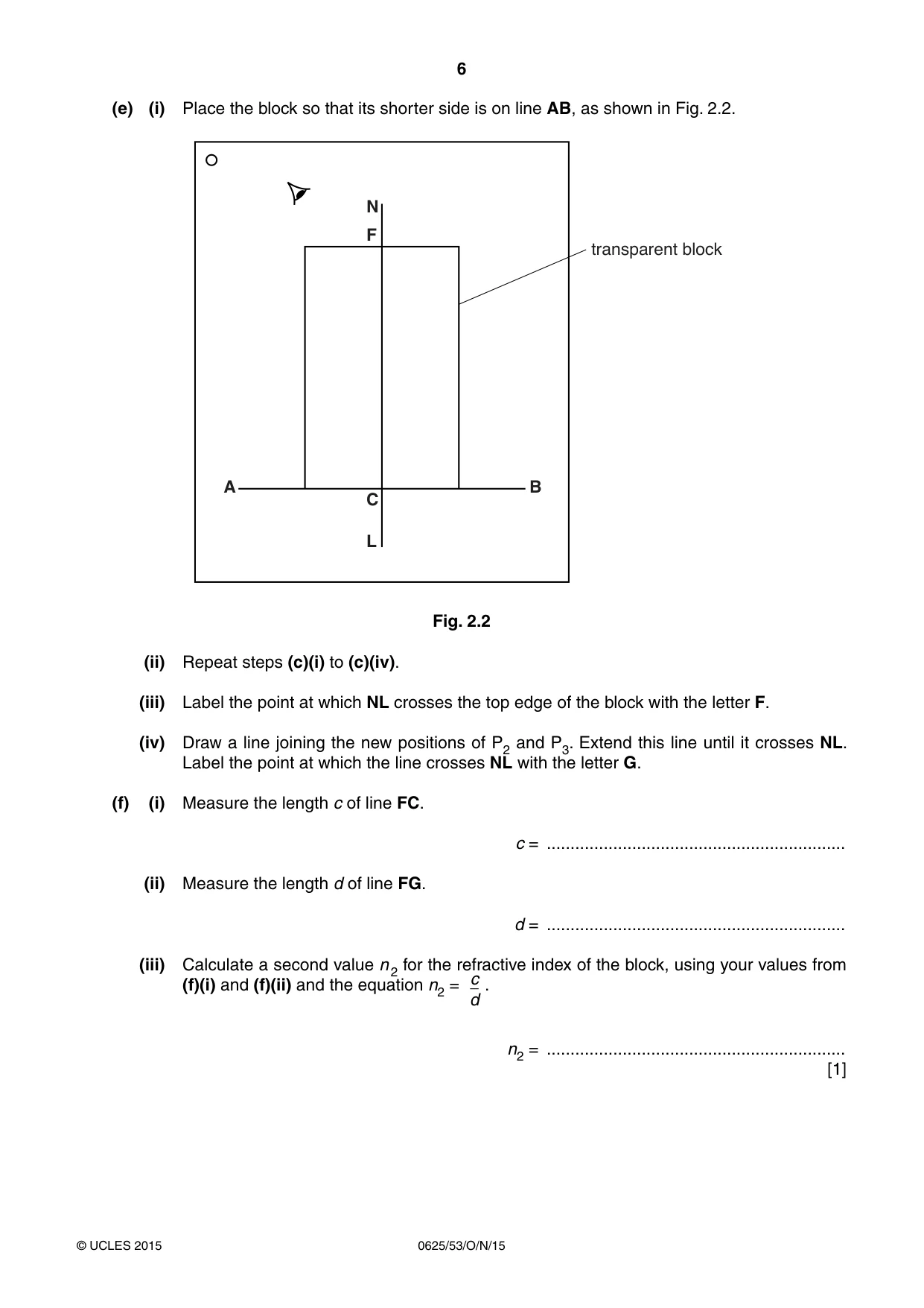 Cambridge IGCSE Physics 0625 2015 Oct/Nov Paper 5 · Variant 3 question paper, page 6 of 12
