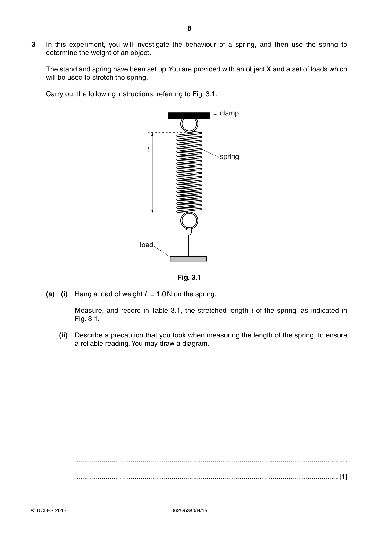 Cambridge IGCSE Physics 0625 2015 Oct/Nov Paper 5 · Variant 3 question paper, page 8 of 12