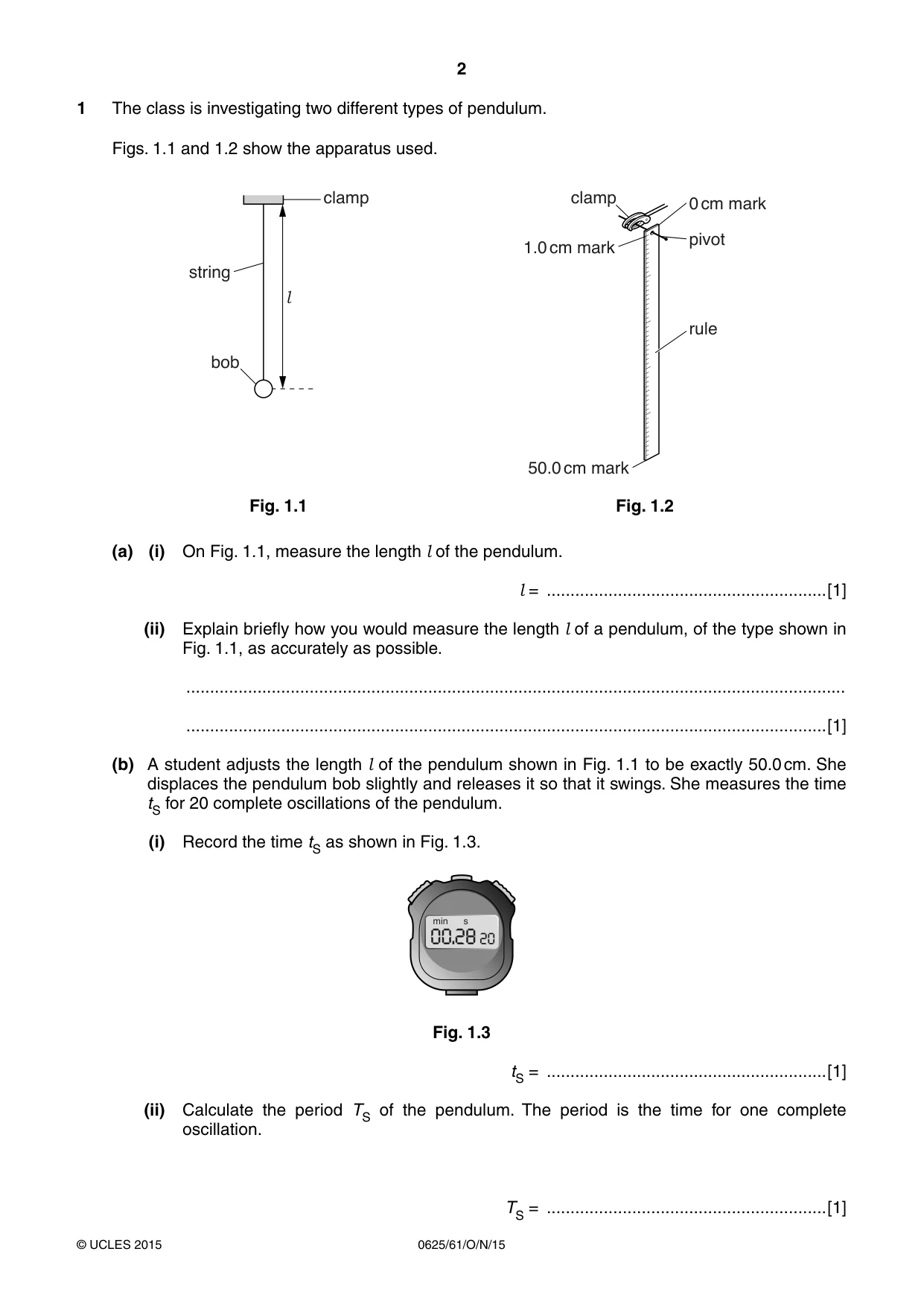 Cambridge IGCSE Physics 0625 2015 Oct/Nov Paper 6 · Variant 1 question paper, page 2 of 12