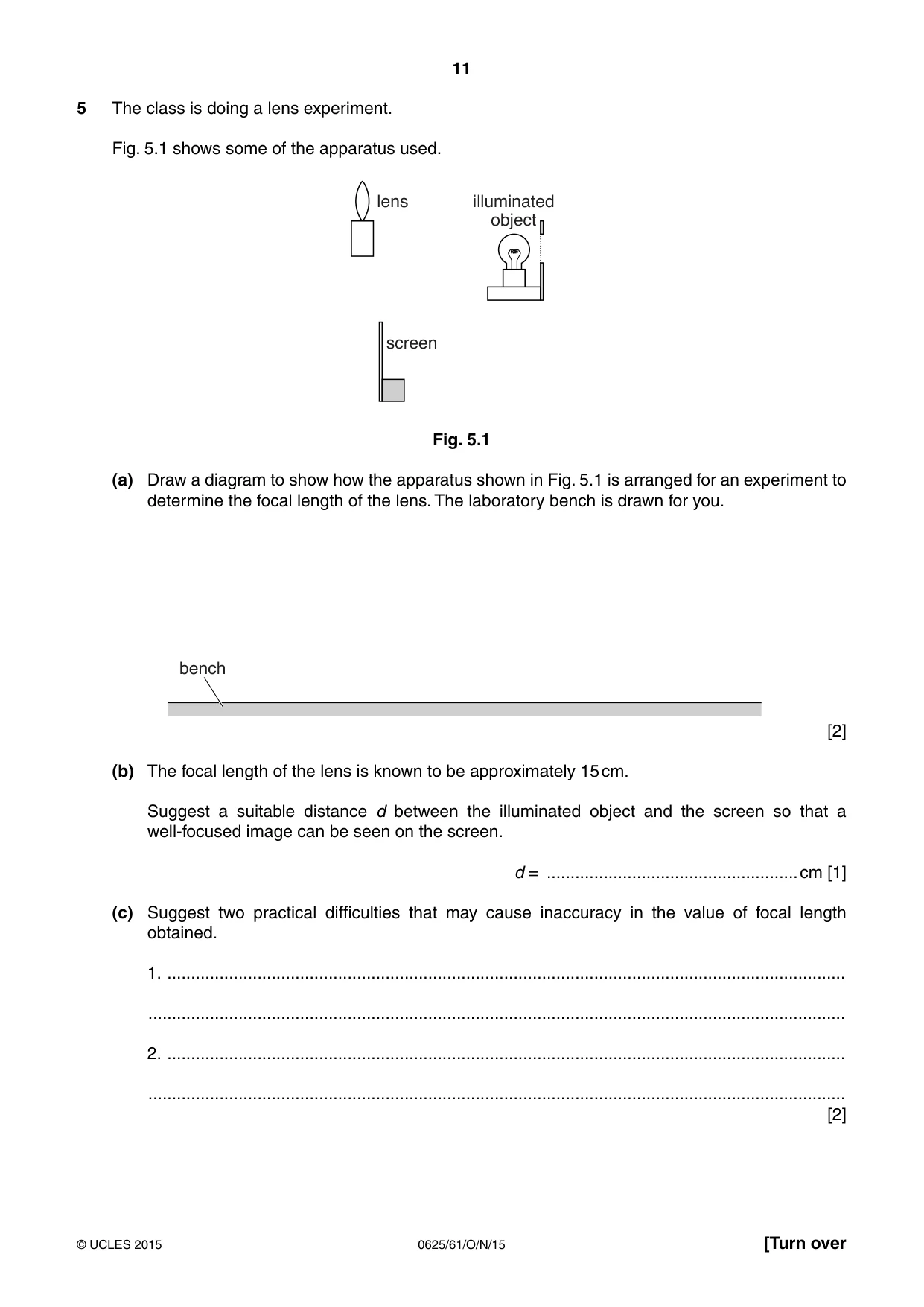 Cambridge IGCSE Physics 0625 2015 Oct/Nov Paper 6 · Variant 1 question paper, page 11 of 12