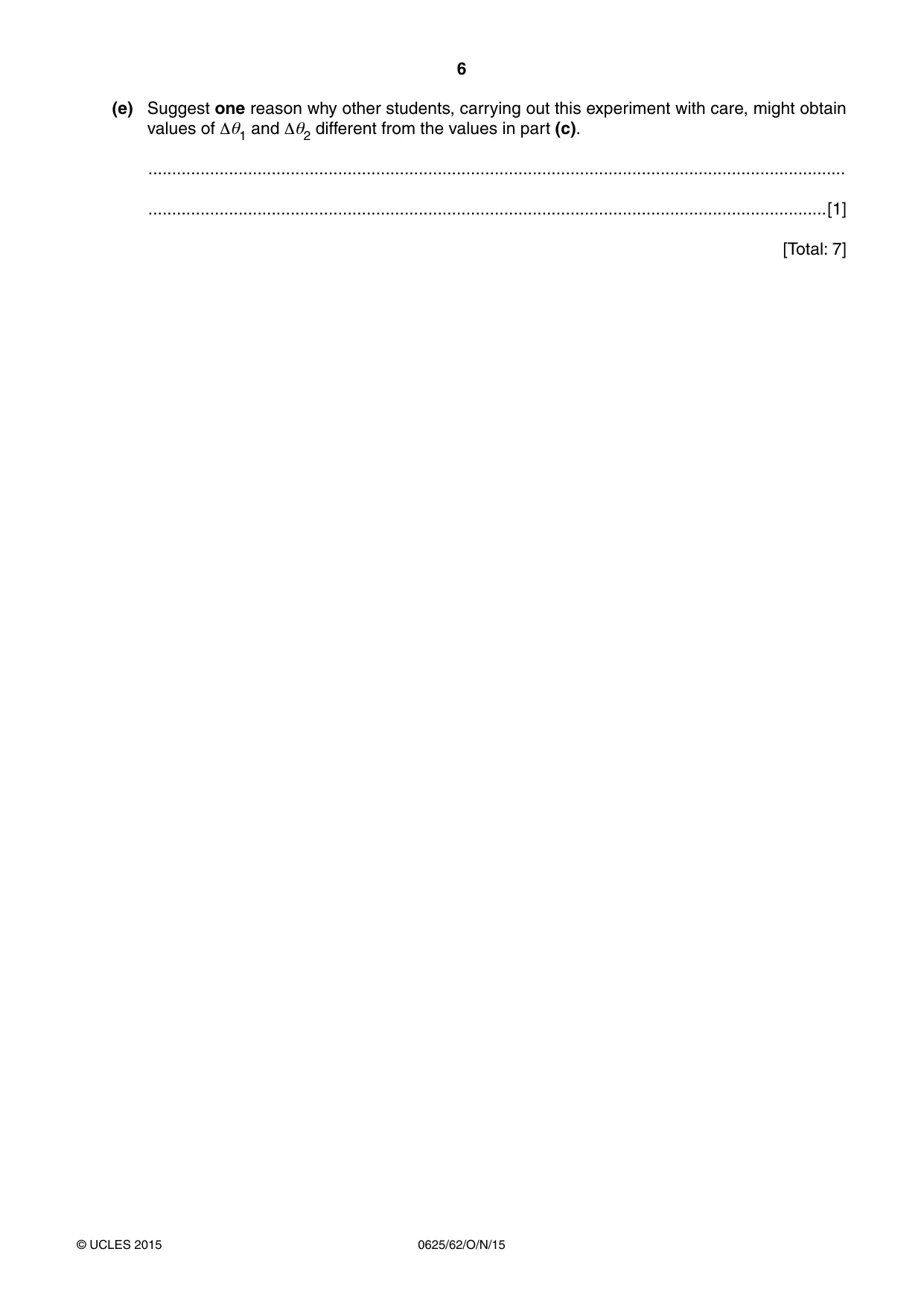 Cambridge IGCSE Physics 0625 2015 Oct/Nov Paper 6 · Variant 2 question paper, page 6 of 16