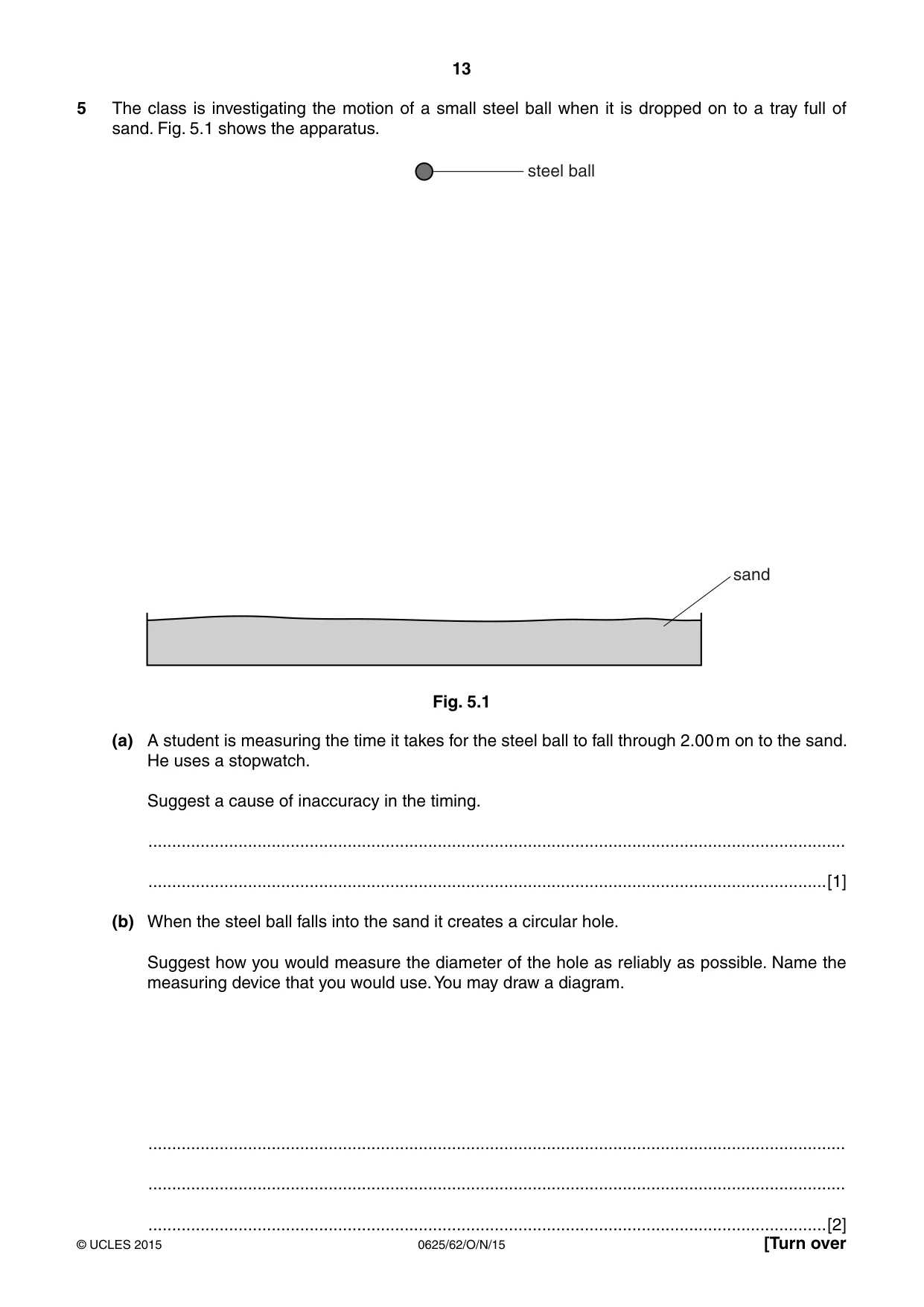 Cambridge IGCSE Physics 0625 2015 Oct/Nov Paper 6 · Variant 2 question paper, page 13 of 16