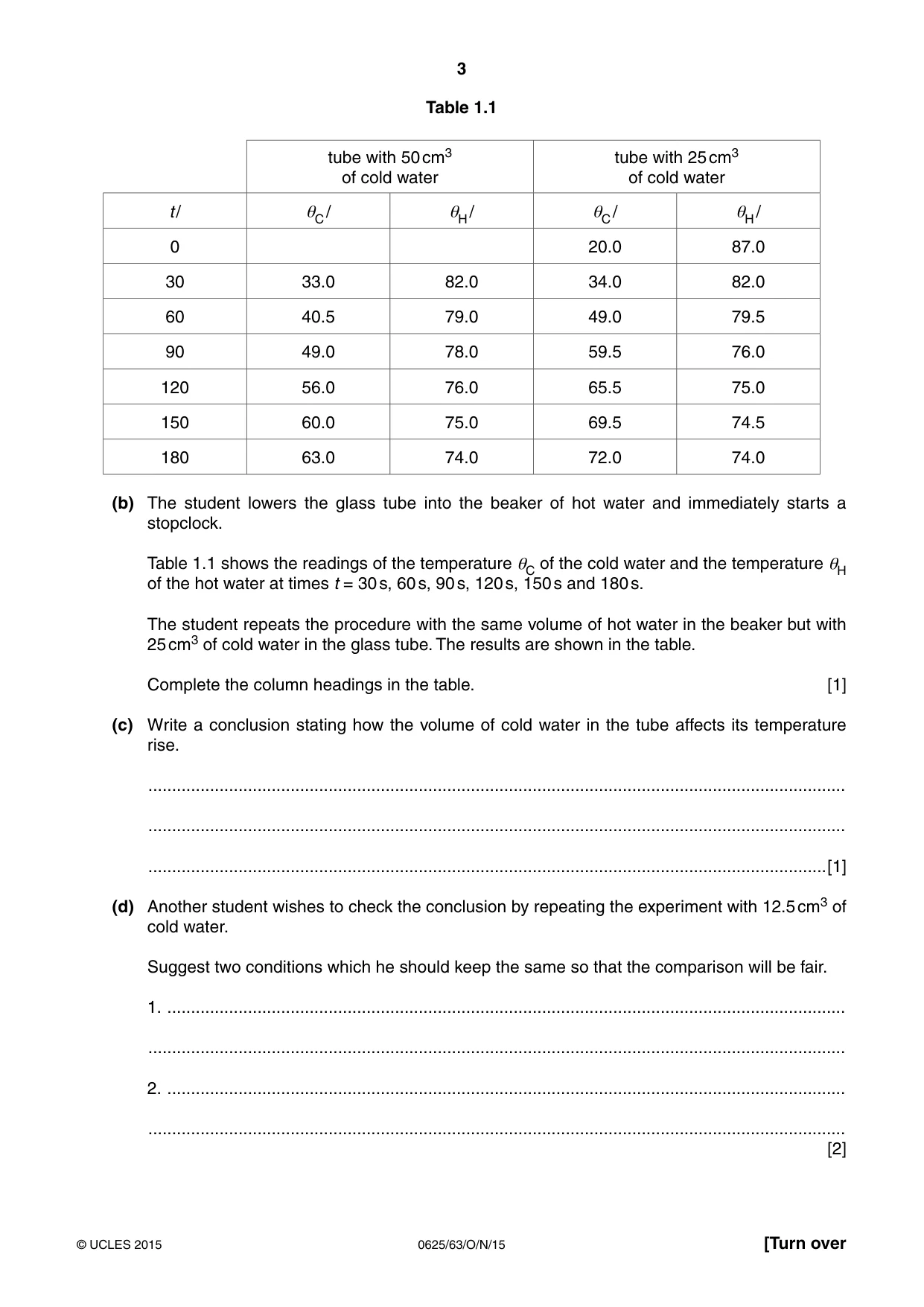 Cambridge IGCSE Physics 0625 2015 Oct/Nov Paper 6 · Variant 3 question paper, page 3 of 20