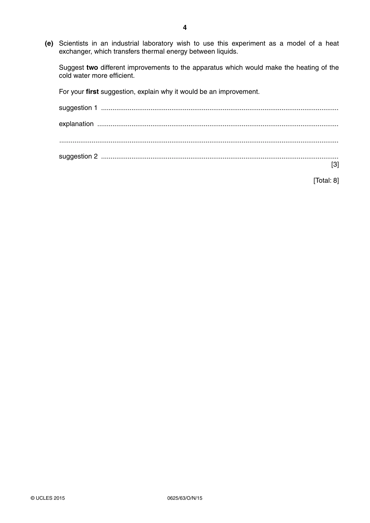 Cambridge IGCSE Physics 0625 2015 Oct/Nov Paper 6 · Variant 3 question paper, page 4 of 20
