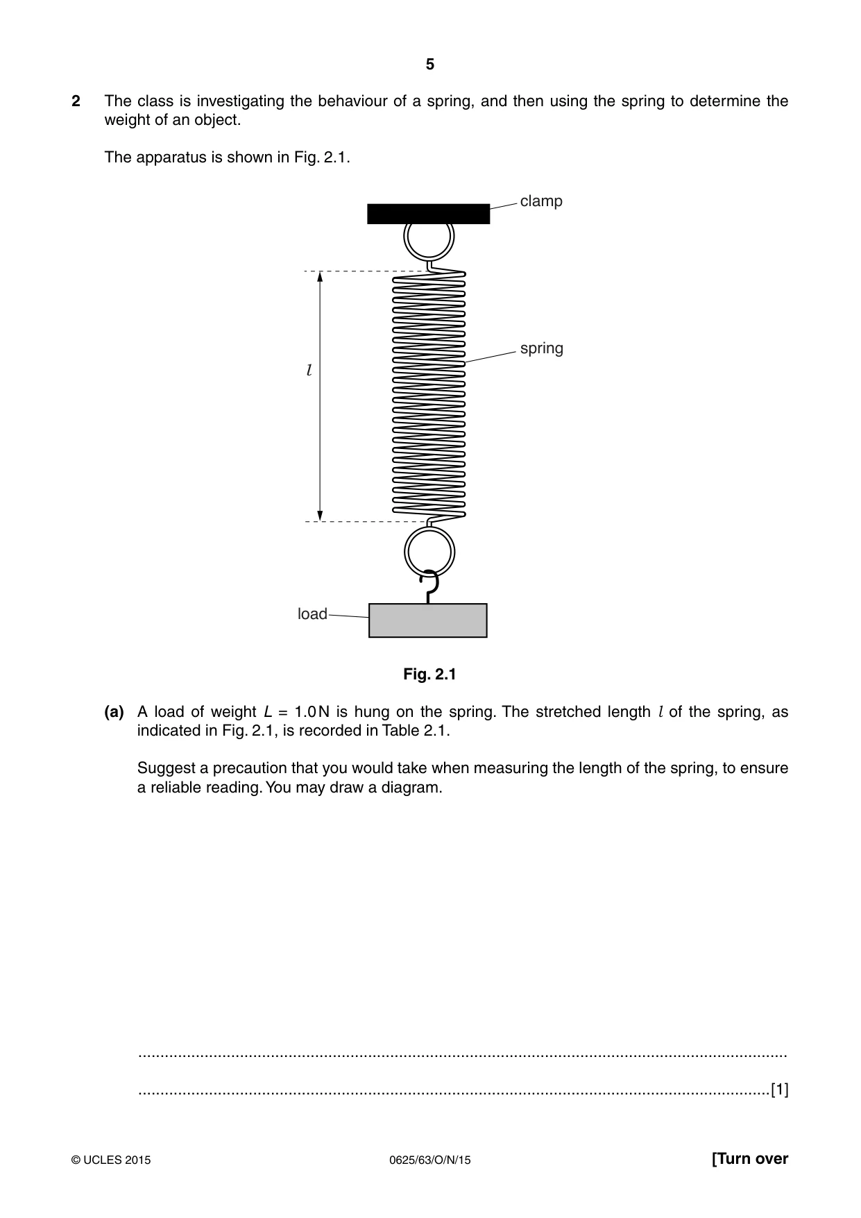 Cambridge IGCSE Physics 0625 2015 Oct/Nov Paper 6 · Variant 3 question paper, page 5 of 20