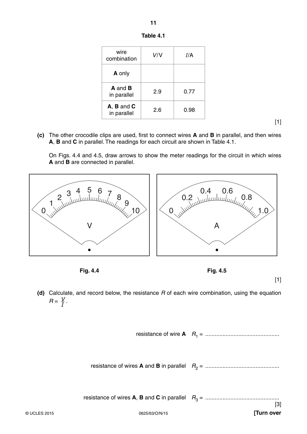 Cambridge IGCSE Physics 0625 2015 Oct/Nov Paper 6 · Variant 3 question paper, page 11 of 20