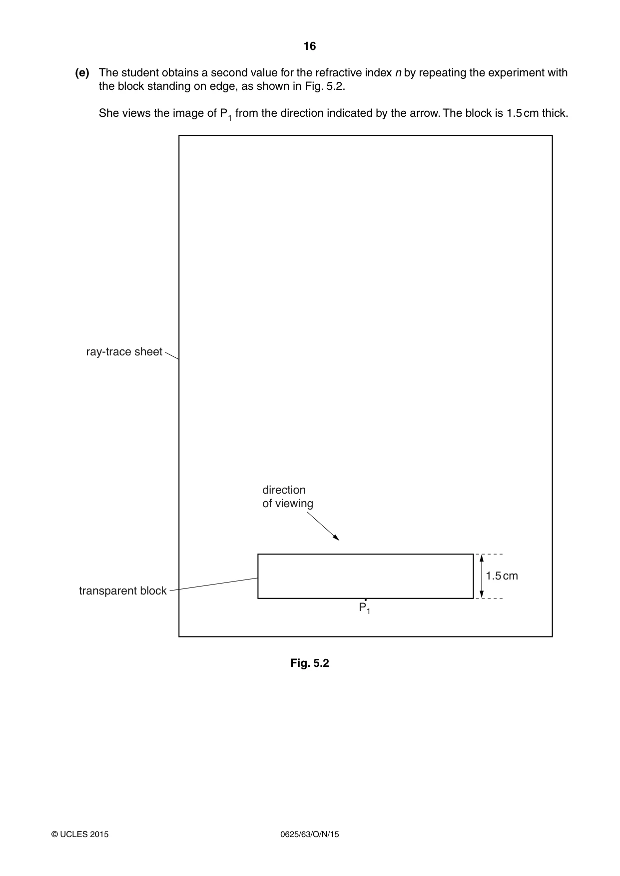 Cambridge IGCSE Physics 0625 2015 Oct/Nov Paper 6 · Variant 3 question paper, page 16 of 20