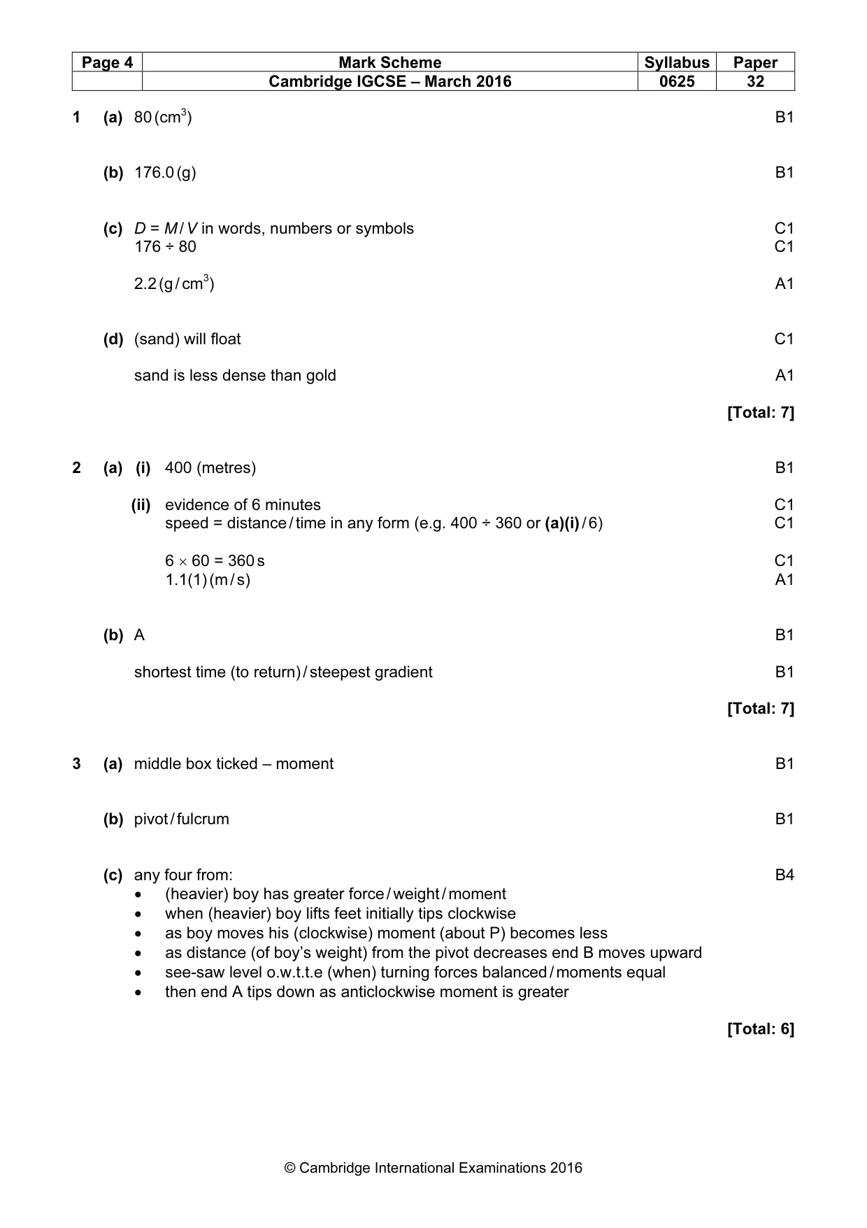 Mark scheme, page 4 of 7