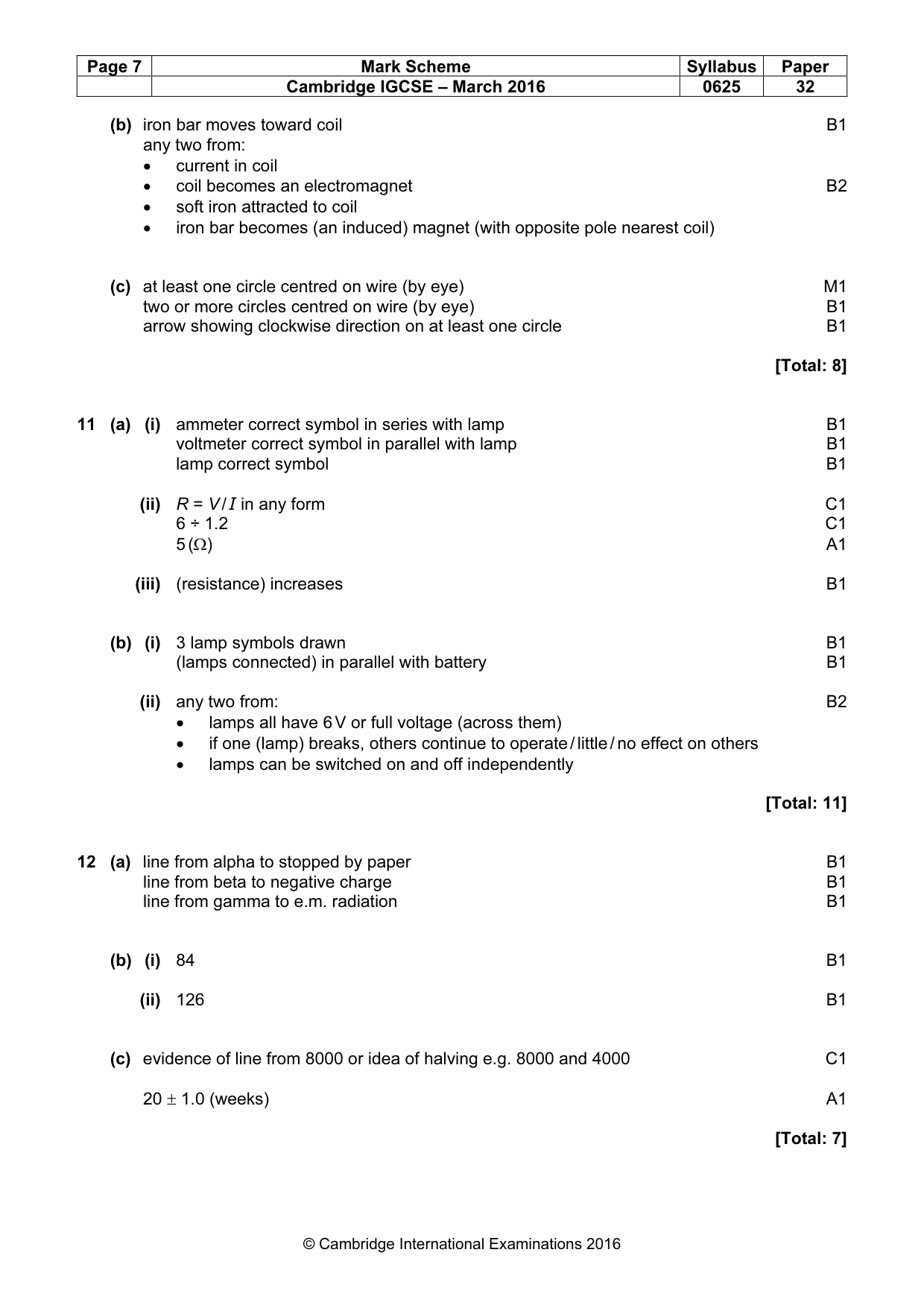 Mark scheme, page 7 of 7