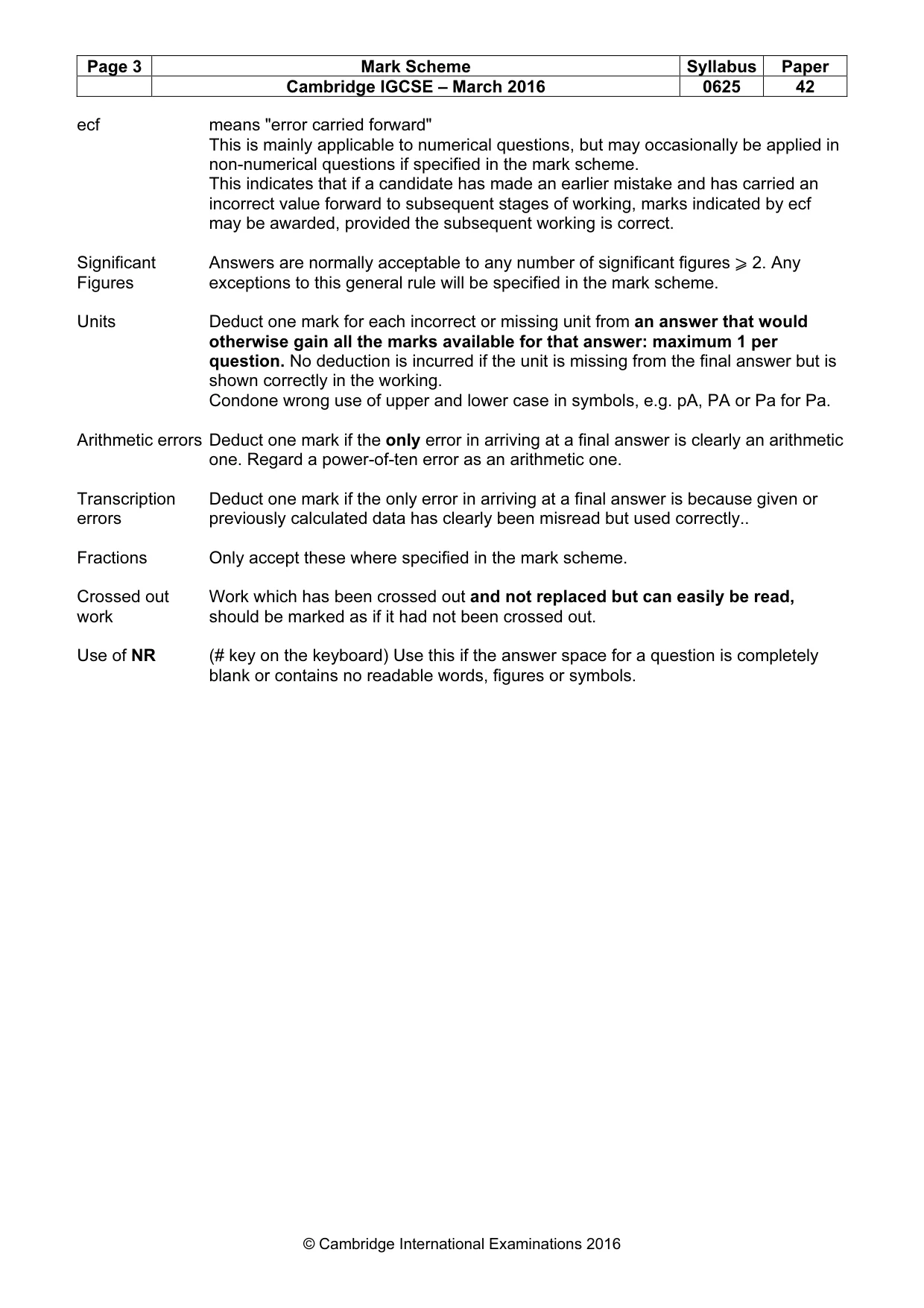 Mark scheme, page 3 of 7