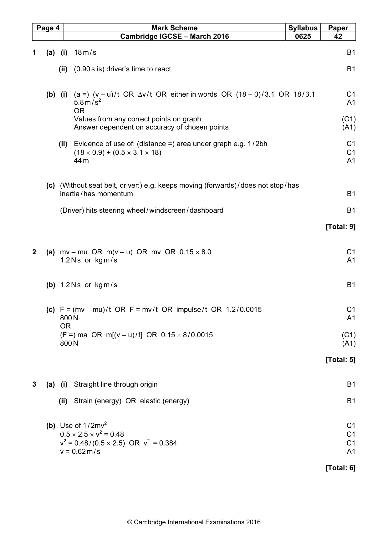 Mark scheme, page 4 of 7