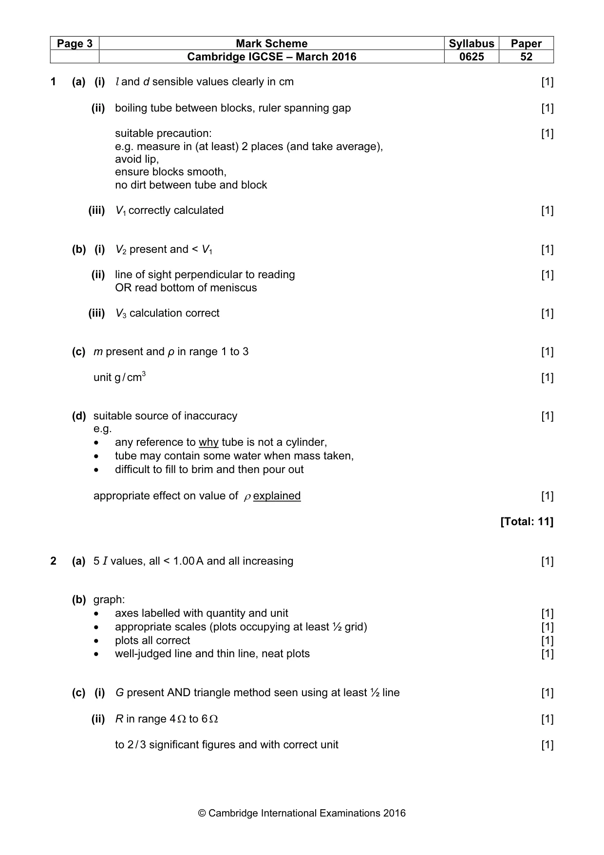 Mark scheme, page 3 of 5