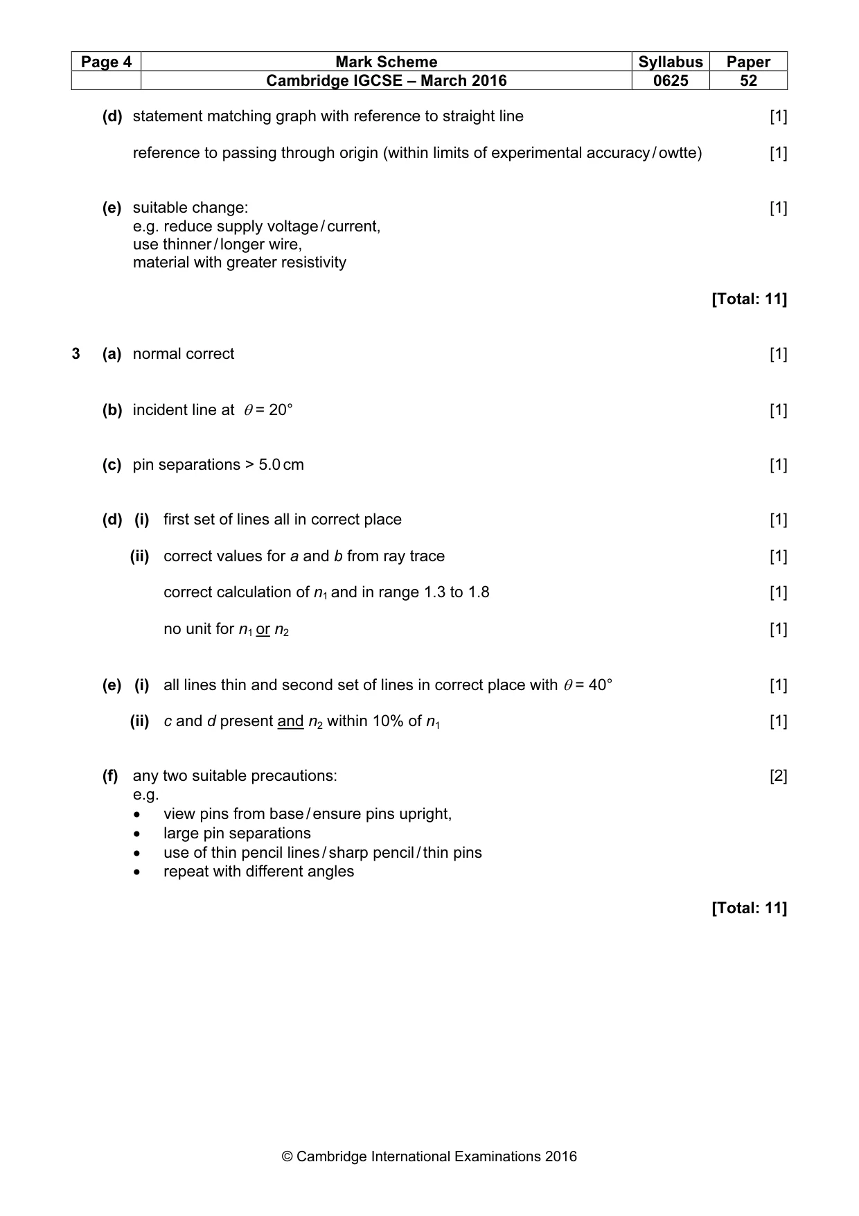 Mark scheme, page 4 of 5