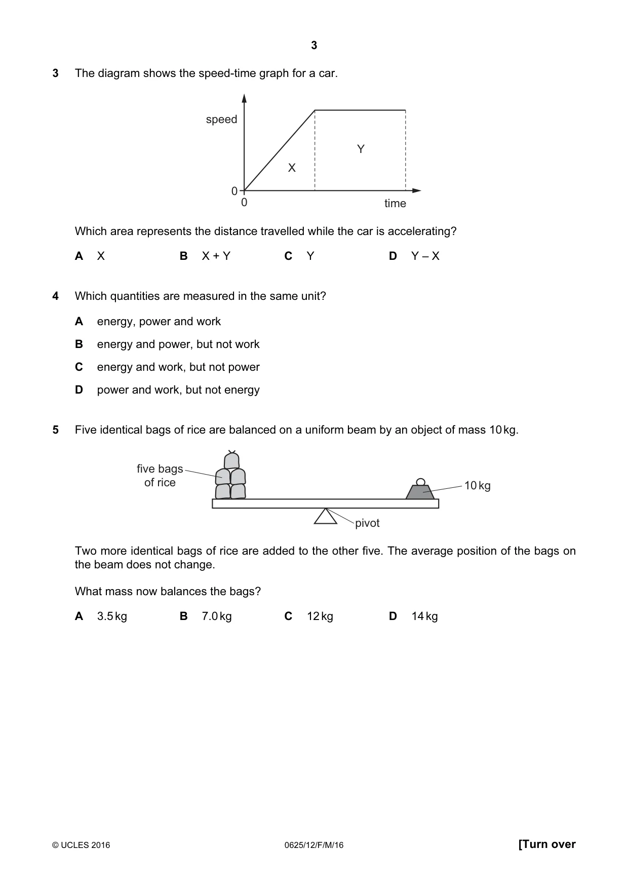 Cambridge IGCSE Physics 0625 2016 Feb/March Paper 1 · Variant 2 question paper, page 3 of 20