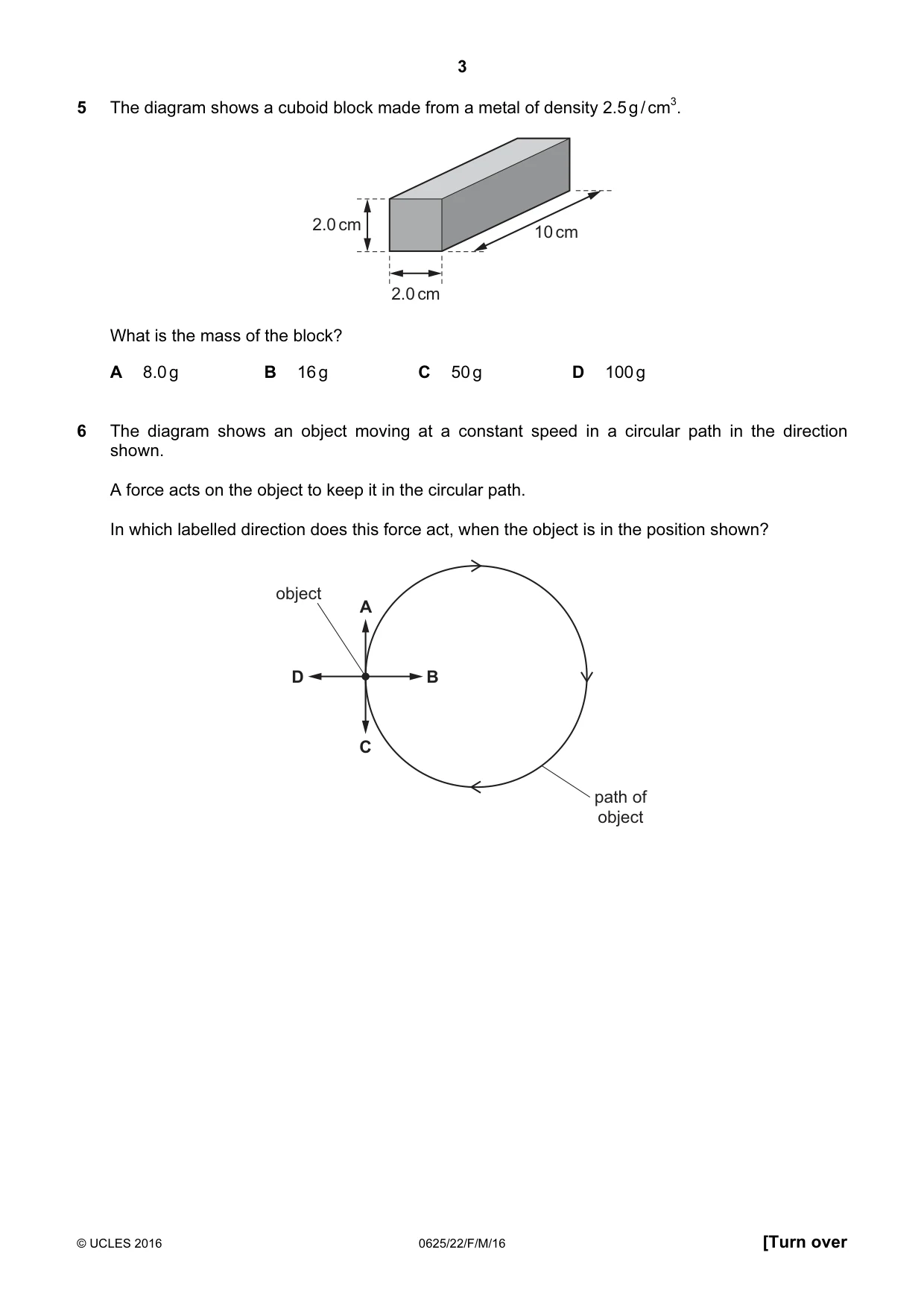 Cambridge IGCSE Physics 0625 2016 Feb/March Paper 2 · Variant 2 question paper, page 3 of 20