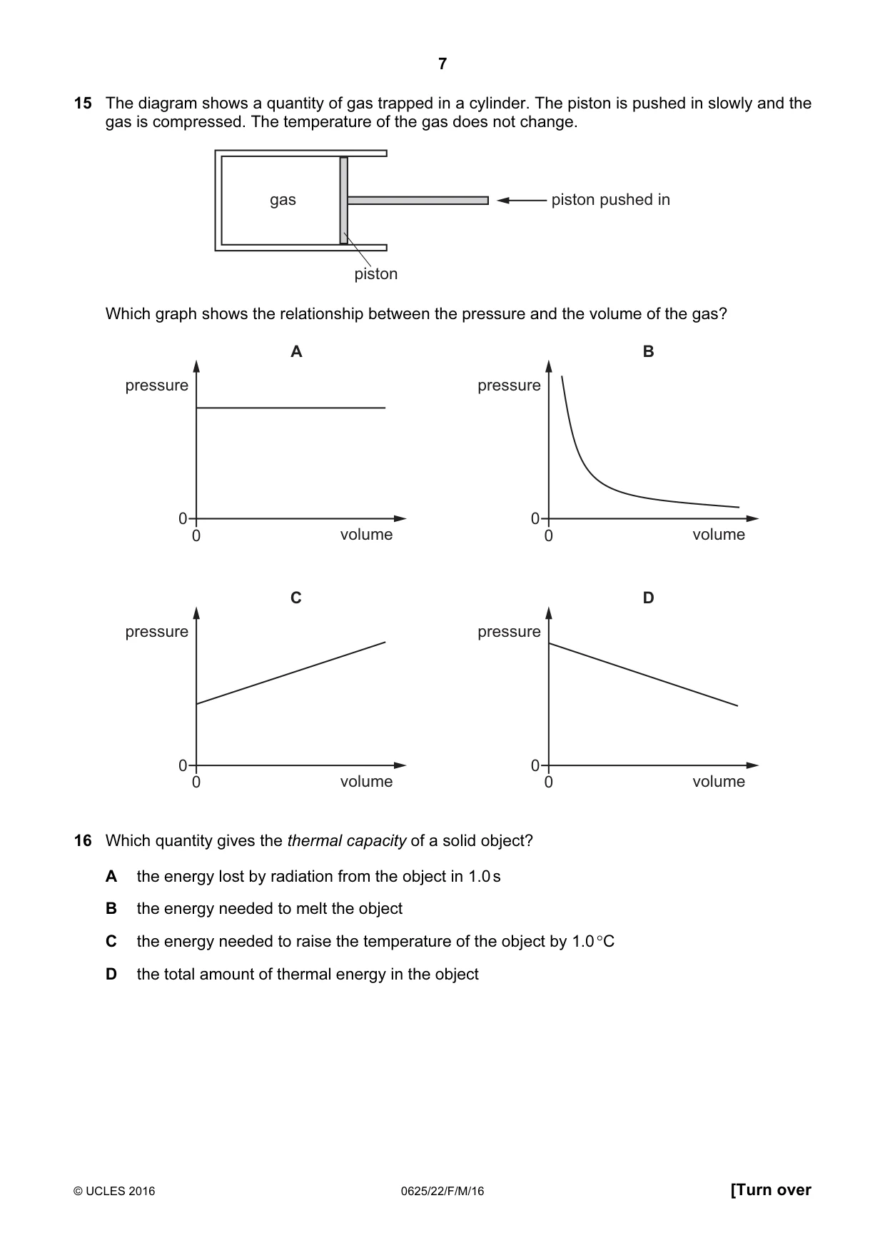 Cambridge IGCSE Physics 0625 2016 Feb/March Paper 2 · Variant 2 question paper, page 7 of 20