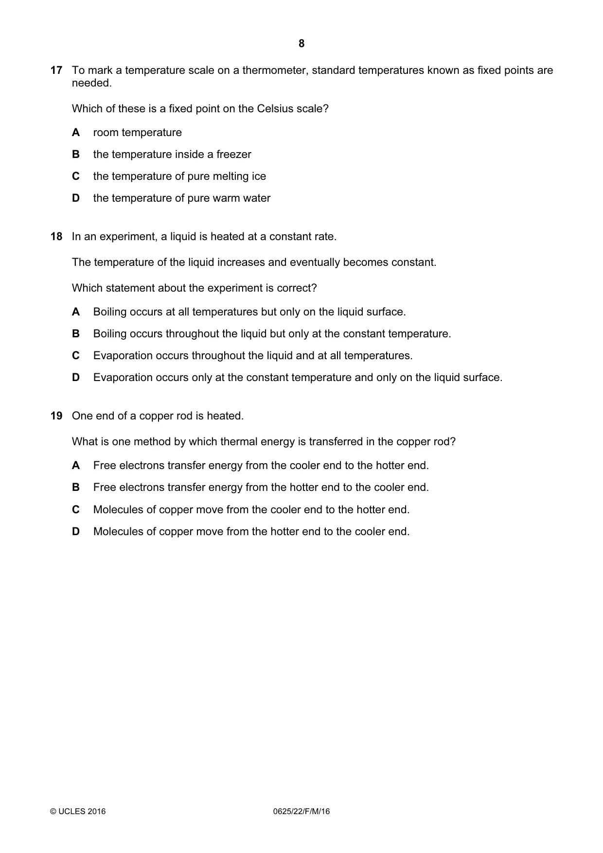 Cambridge IGCSE Physics 0625 2016 Feb/March Paper 2 · Variant 2 question paper, page 8 of 20