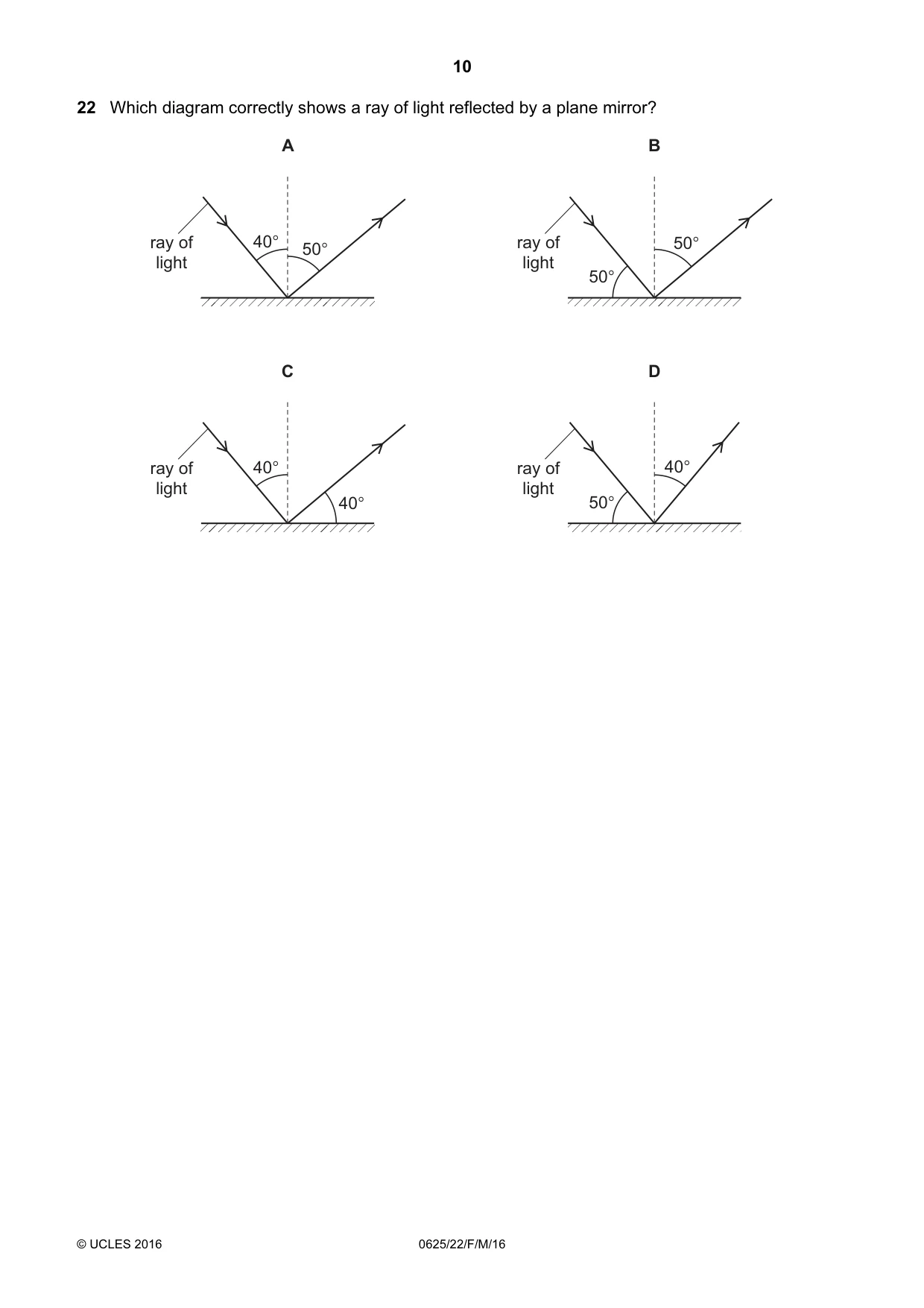 Cambridge IGCSE Physics 0625 2016 Feb/March Paper 2 · Variant 2 question paper, page 10 of 20