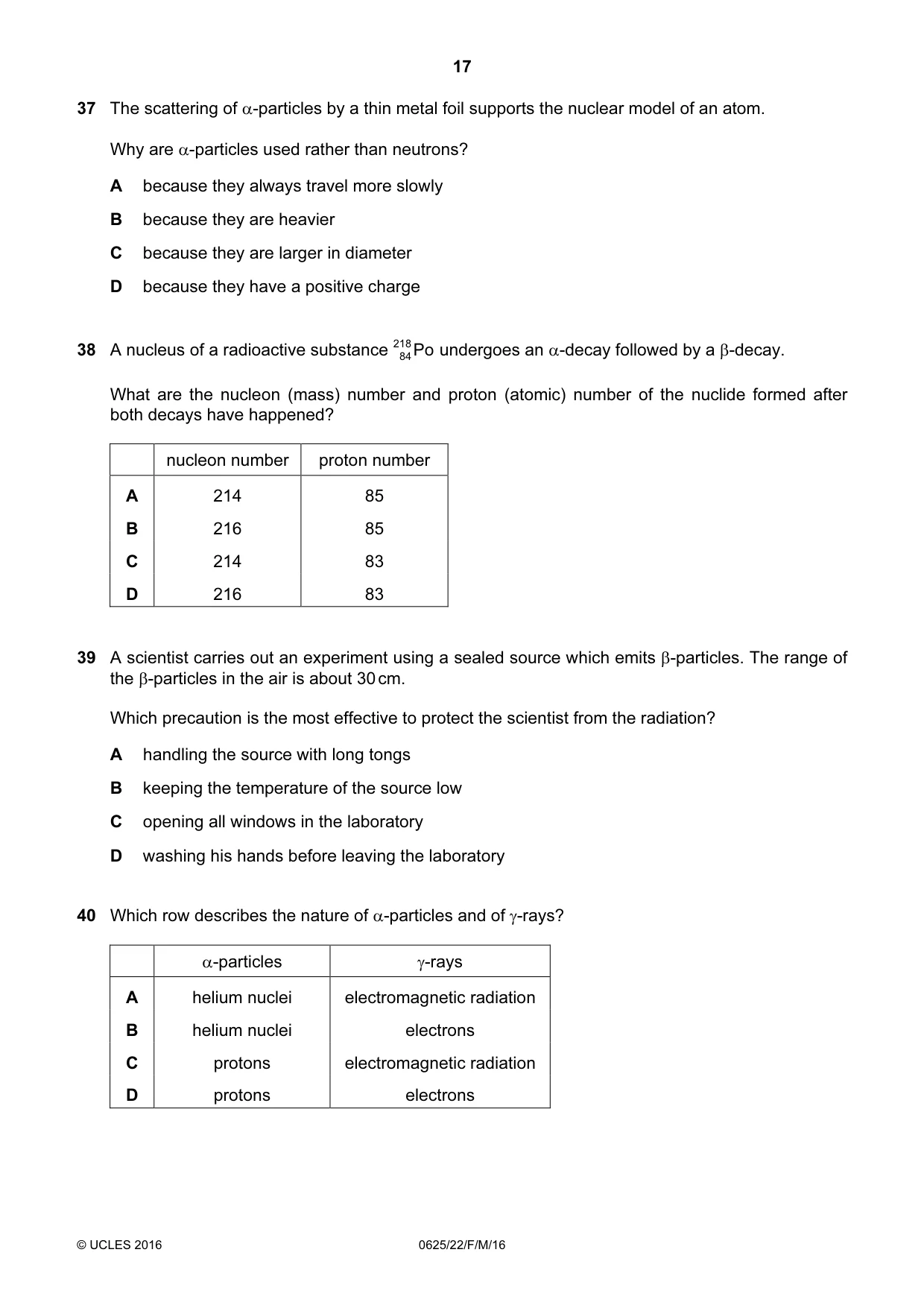 Cambridge IGCSE Physics 0625 2016 Feb/March Paper 2 · Variant 2 question paper, page 17 of 20