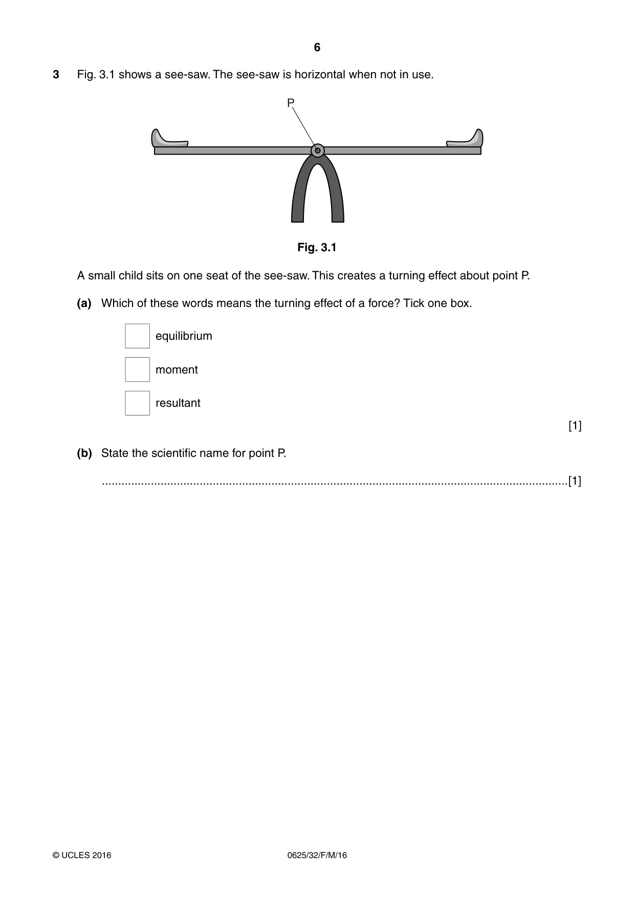 Cambridge IGCSE Physics 0625 2016 Feb/March Paper 3 · Variant 2 question paper, page 6 of 24