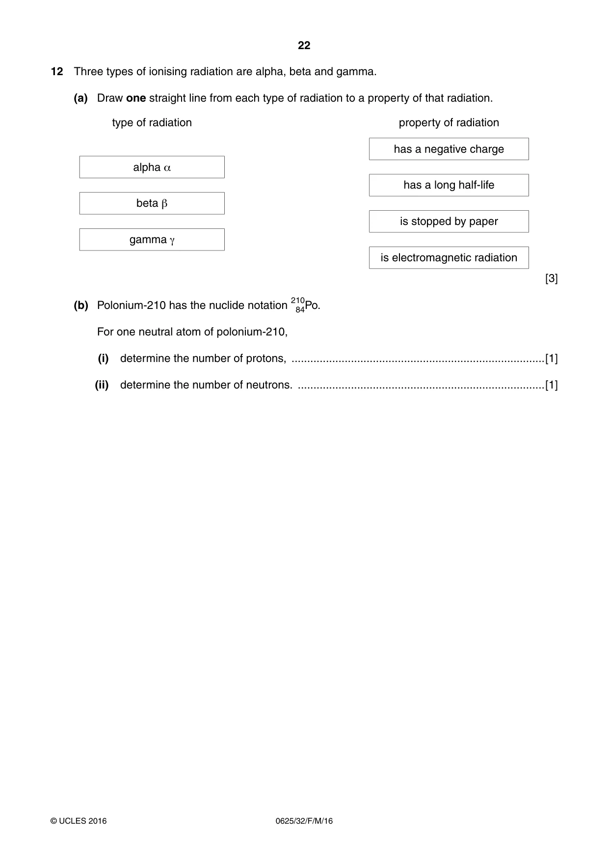 Cambridge IGCSE Physics 0625 2016 Feb/March Paper 3 · Variant 2 question paper, page 22 of 24