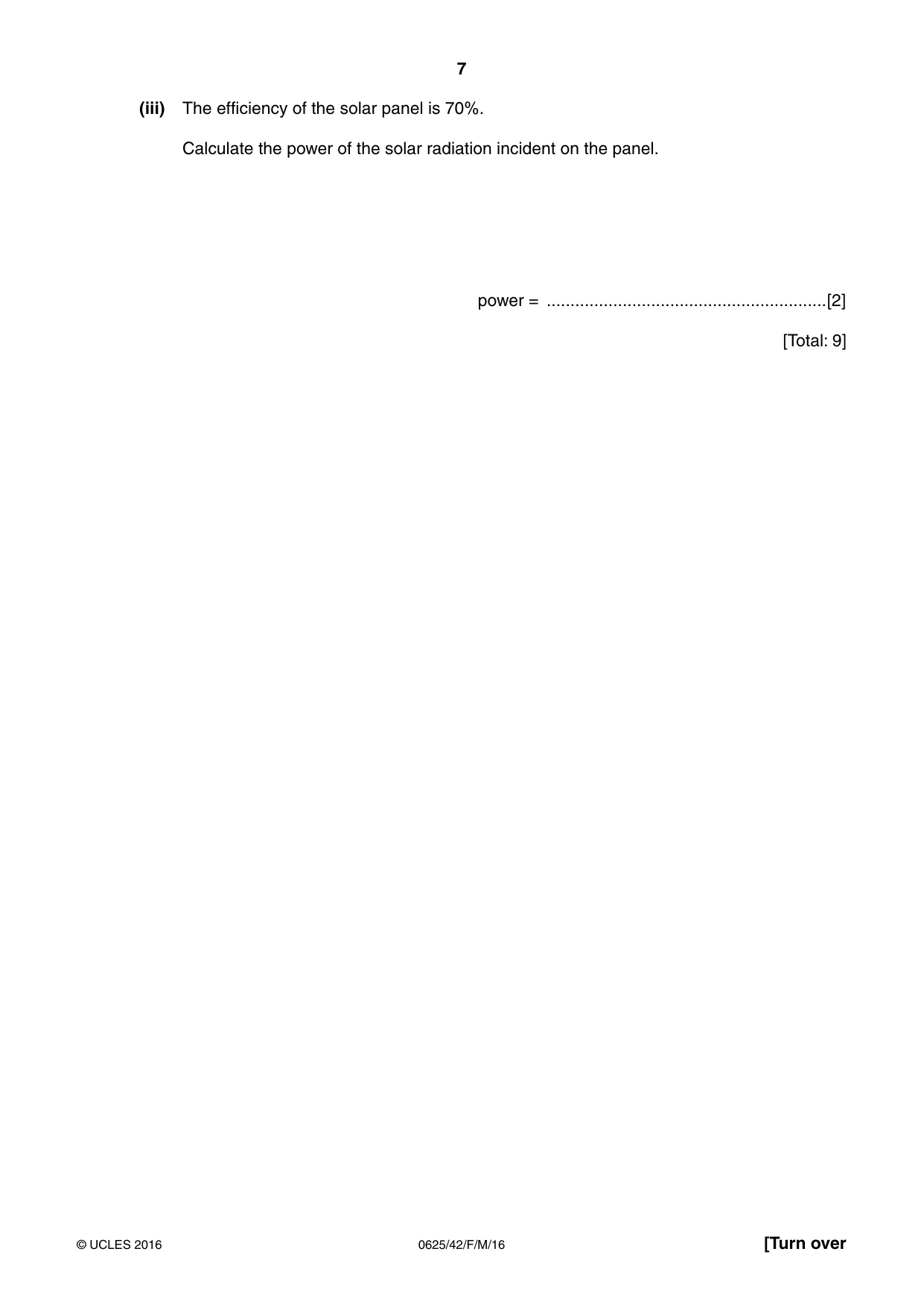 Cambridge IGCSE Physics 0625 2016 Feb/March Paper 4 · Variant 2 question paper, page 7 of 16