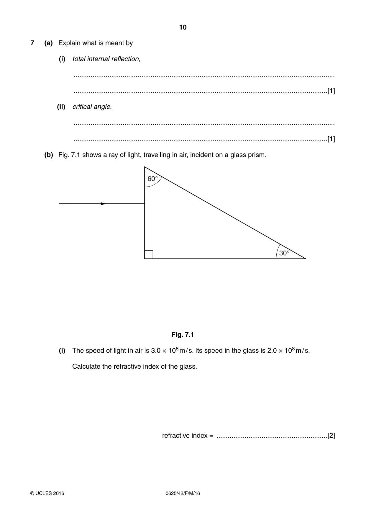 Cambridge IGCSE Physics 0625 2016 Feb/March Paper 4 · Variant 2 question paper, page 10 of 16