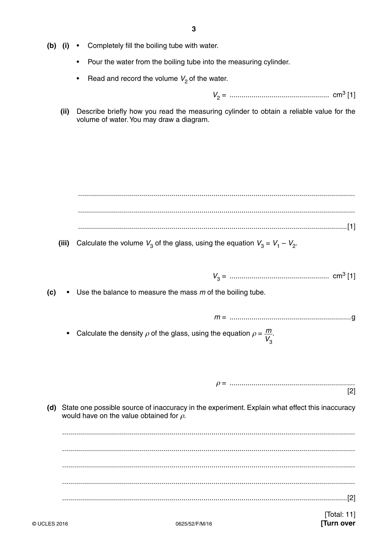 Cambridge IGCSE Physics 0625 2016 Feb/March Paper 5 · Variant 2 question paper, page 3 of 12