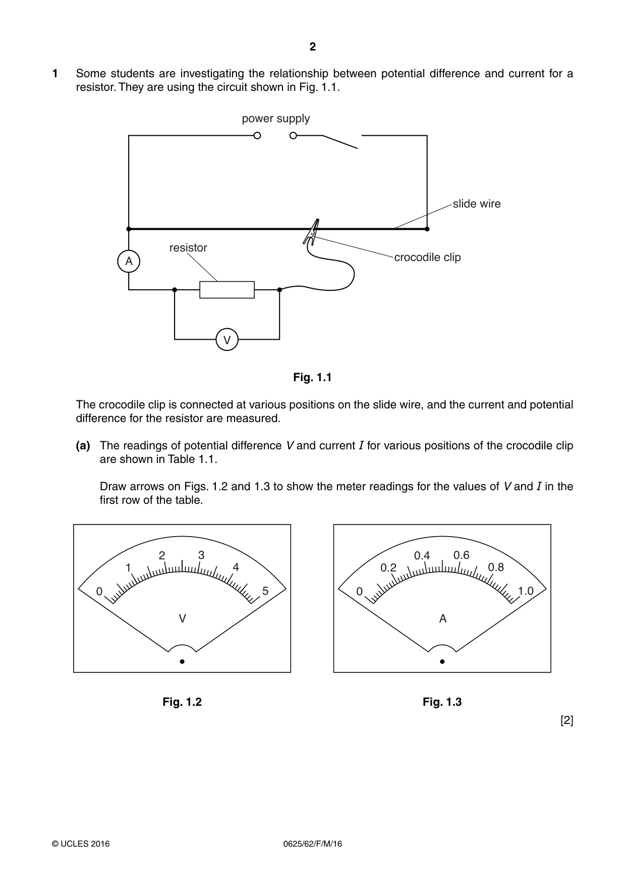 Cambridge IGCSE Physics 0625 2016 Feb/March Paper 6 · Variant 2 question paper, page 2 of 12