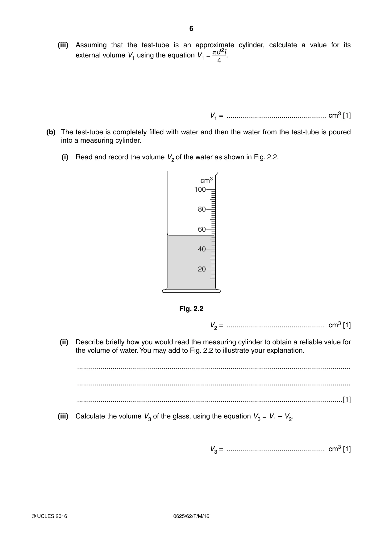 Cambridge IGCSE Physics 0625 2016 Feb/March Paper 6 · Variant 2 question paper, page 6 of 12