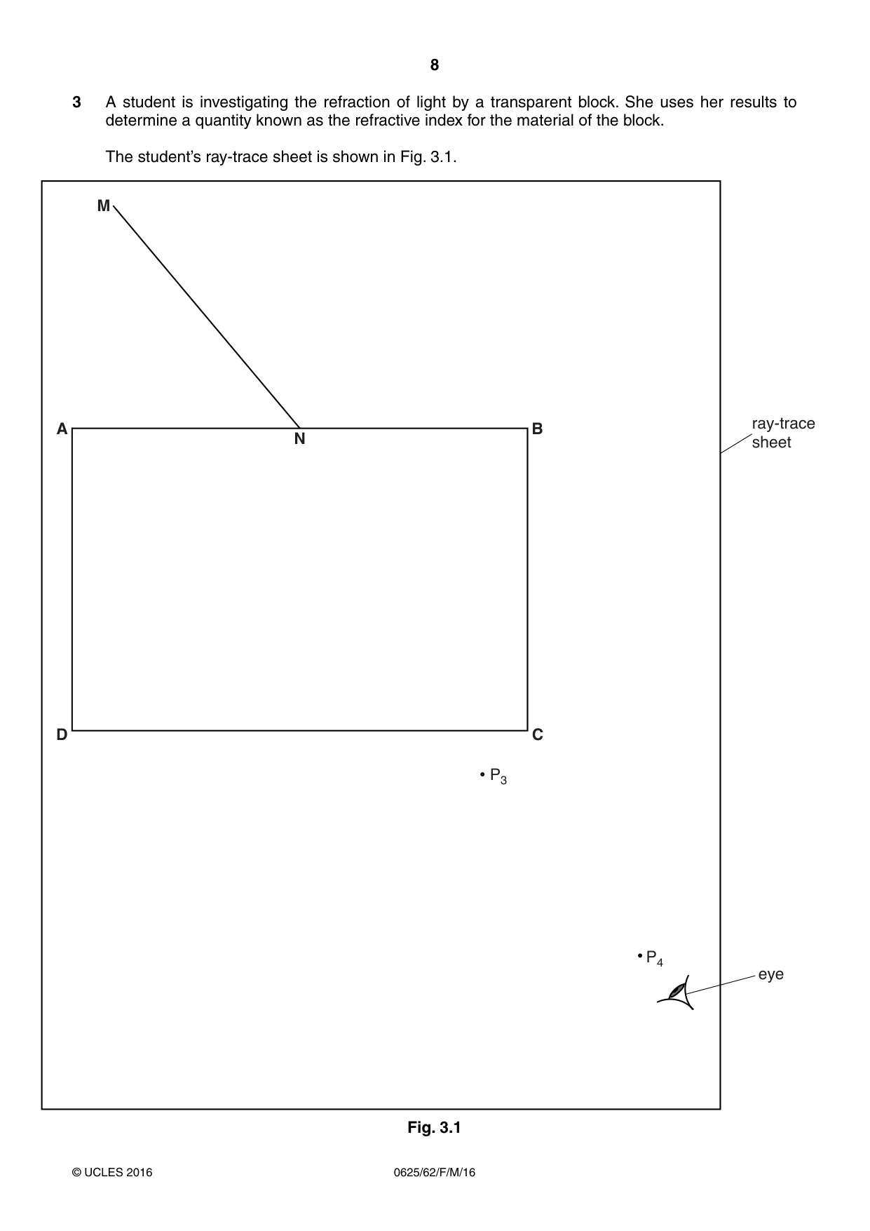 Cambridge IGCSE Physics 0625 2016 Feb/March Paper 6 · Variant 2 question paper, page 8 of 12