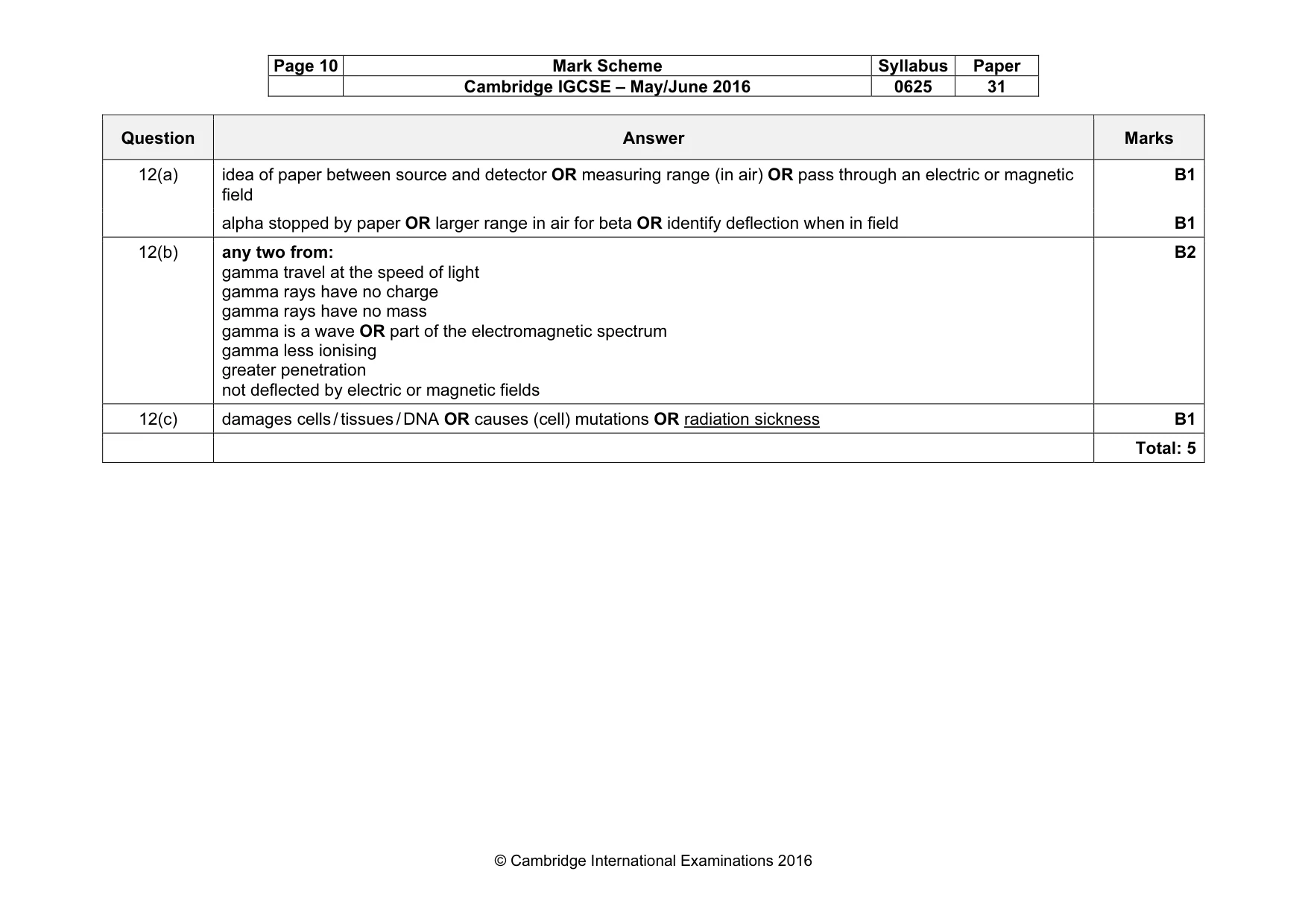 Mark scheme, page 10 of 10
