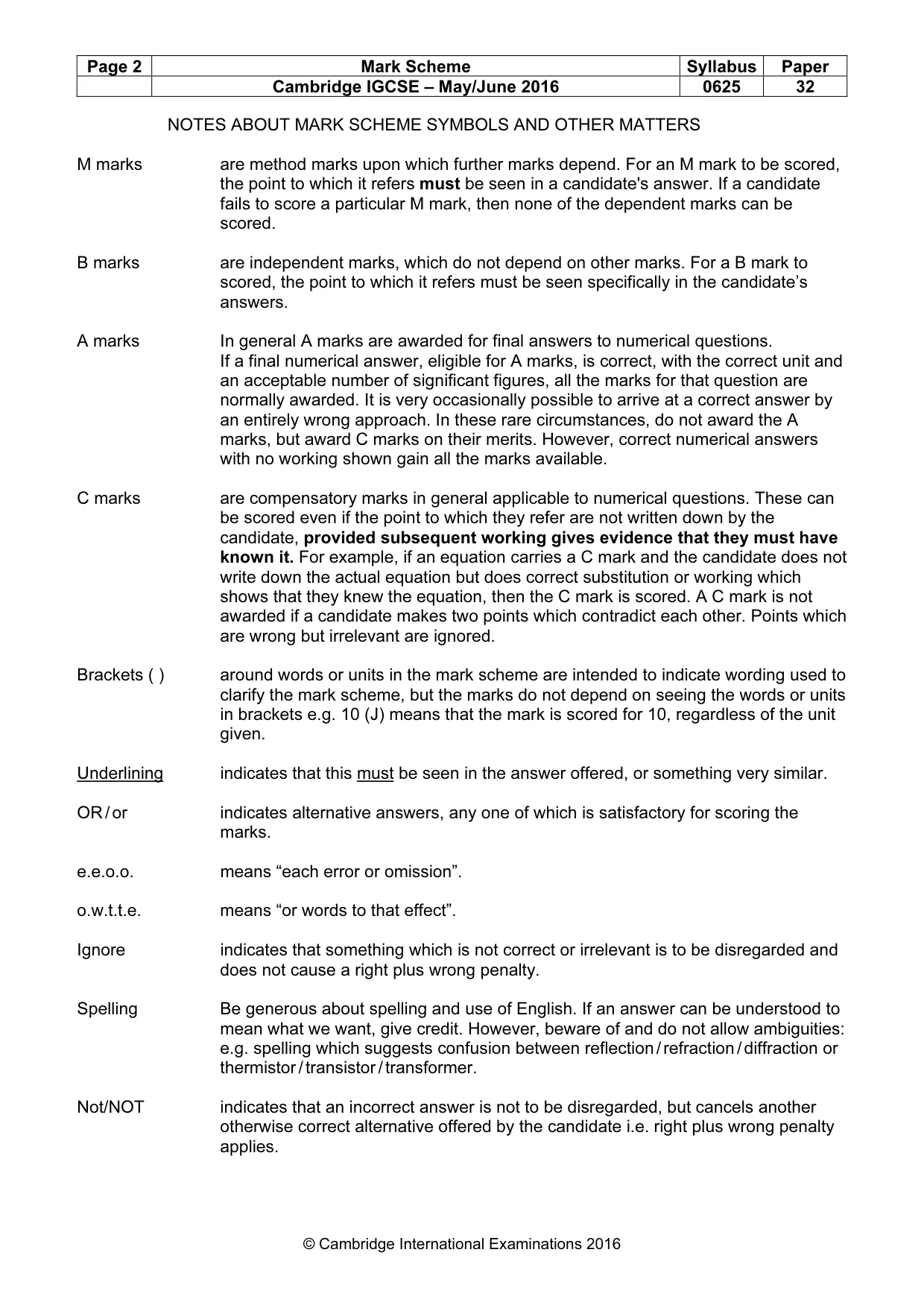 Mark scheme, page 2 of 10
