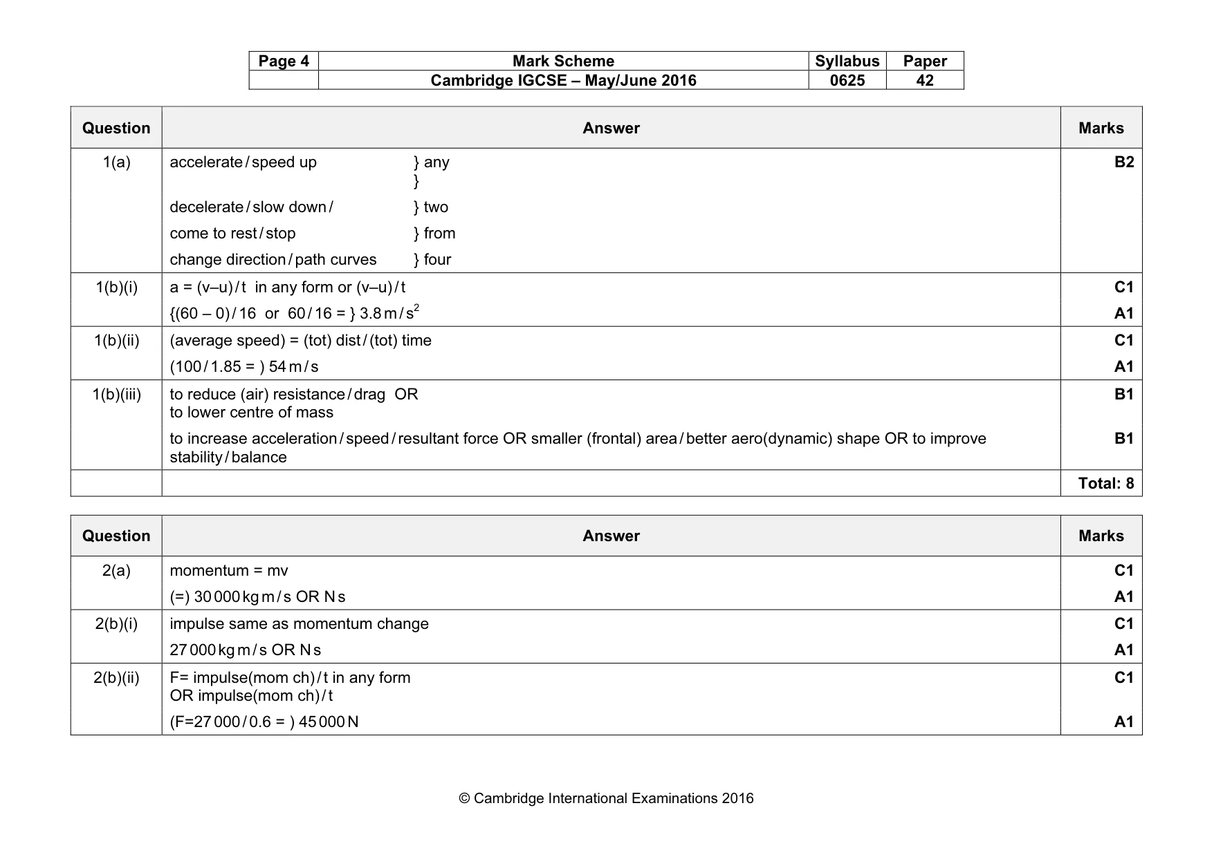 Mark scheme, page 4 of 10
