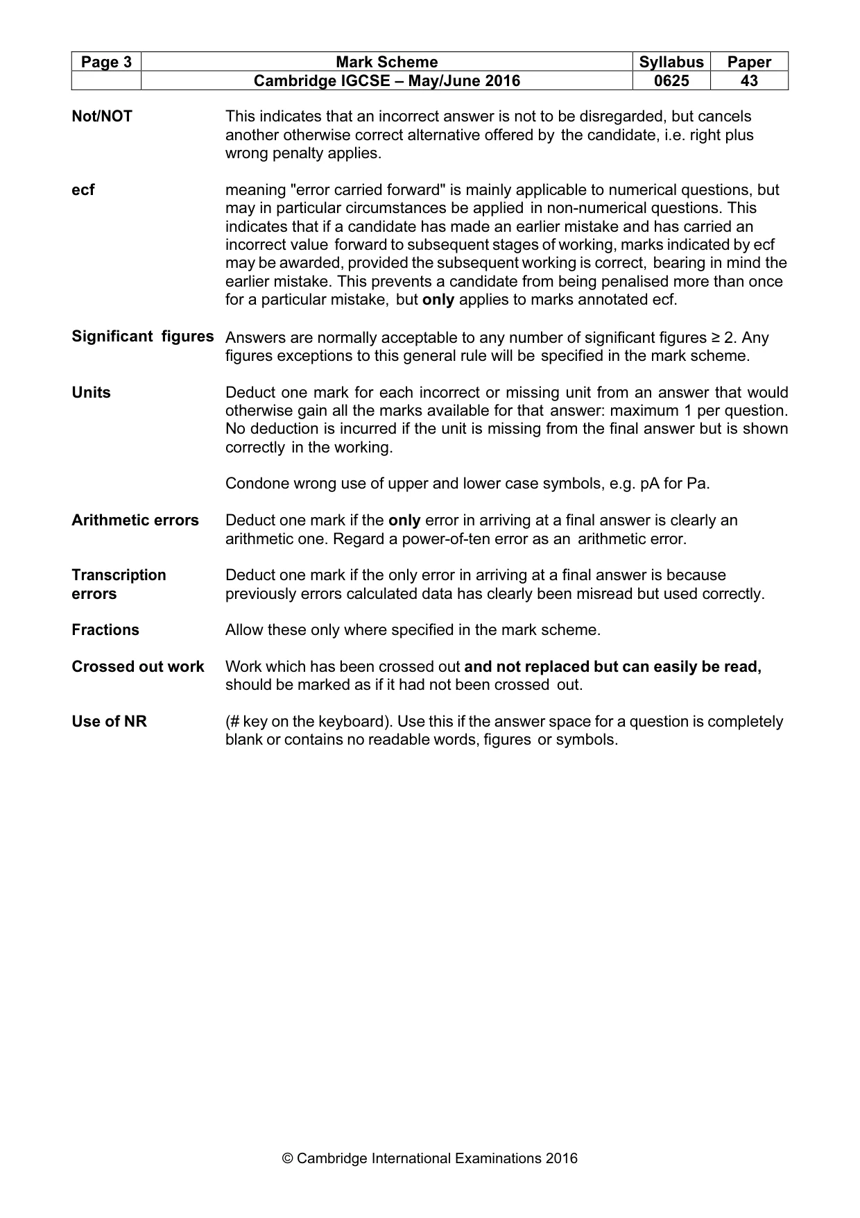Mark scheme, page 3 of 9