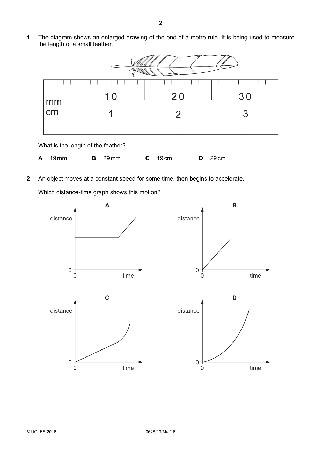 Cambridge IGCSE Physics 0625 2016 May/June Paper 1 · Variant 3 question paper, page 2 of 20