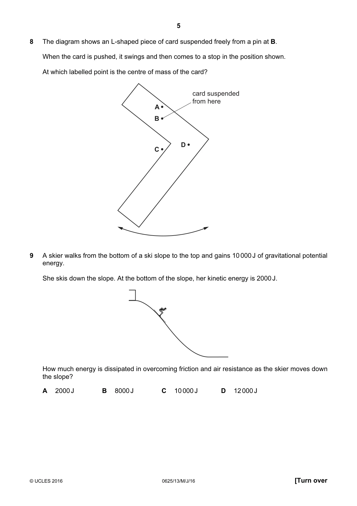 Cambridge IGCSE Physics 0625 2016 May/June Paper 1 · Variant 3 question paper, page 5 of 20