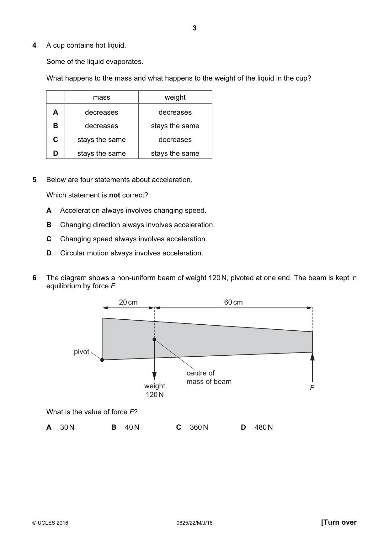 Cambridge IGCSE Physics 0625 2016 May/June Paper 2 · Variant 2 question paper, page 3 of 16