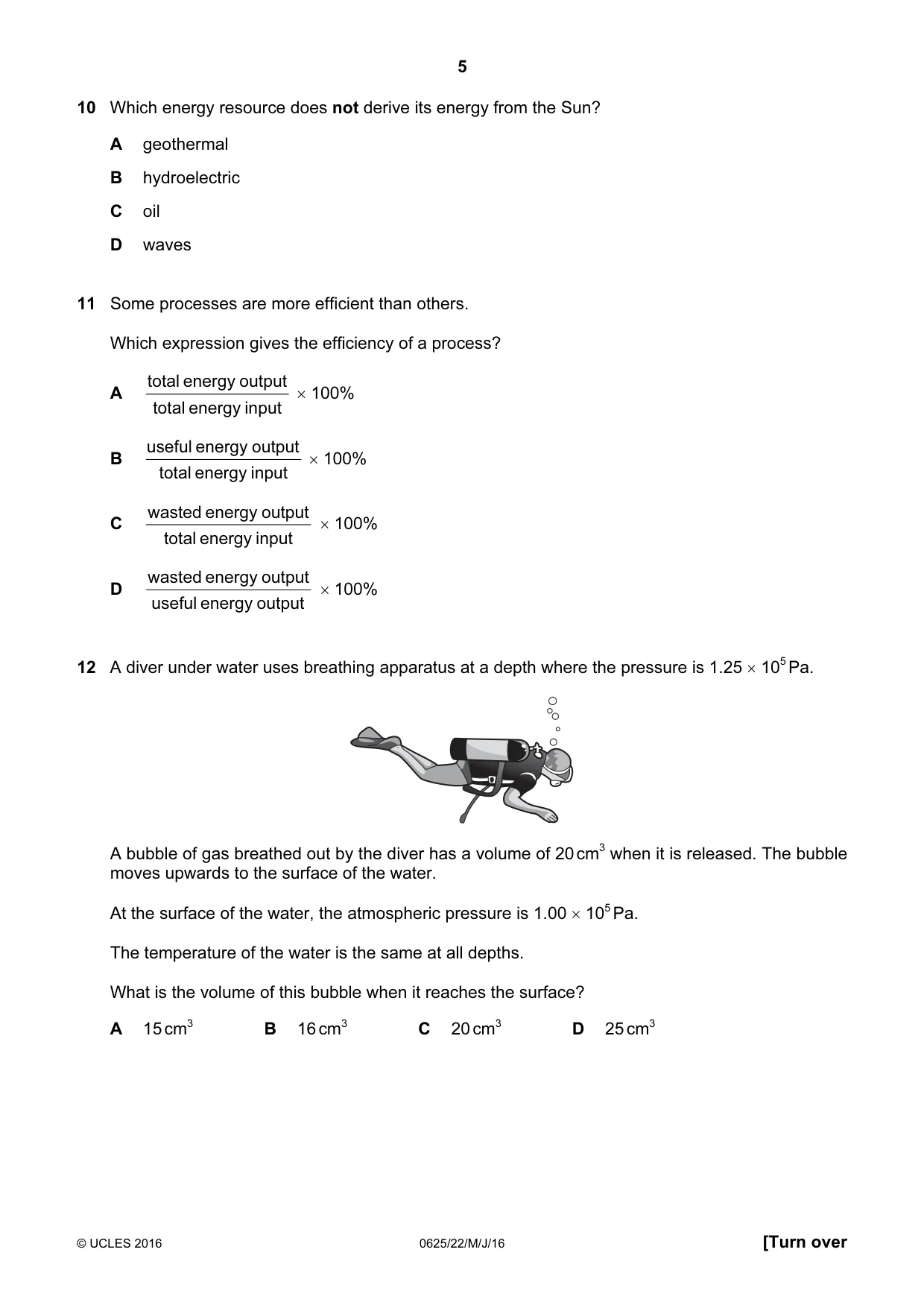 Cambridge IGCSE Physics 0625 2016 May/June Paper 2 · Variant 2 question paper, page 5 of 16