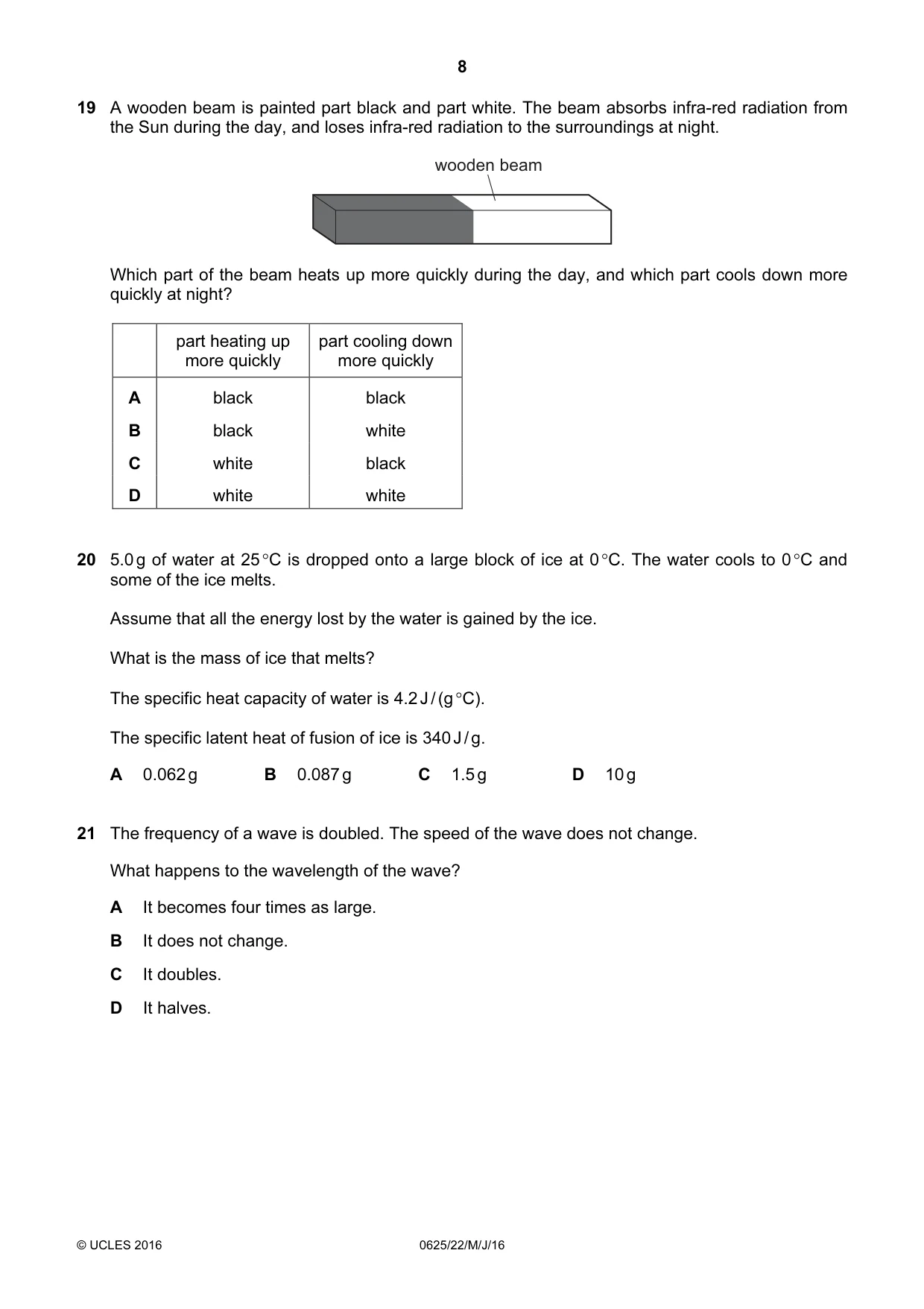 Cambridge IGCSE Physics 0625 2016 May/June Paper 2 · Variant 2 question paper, page 8 of 16