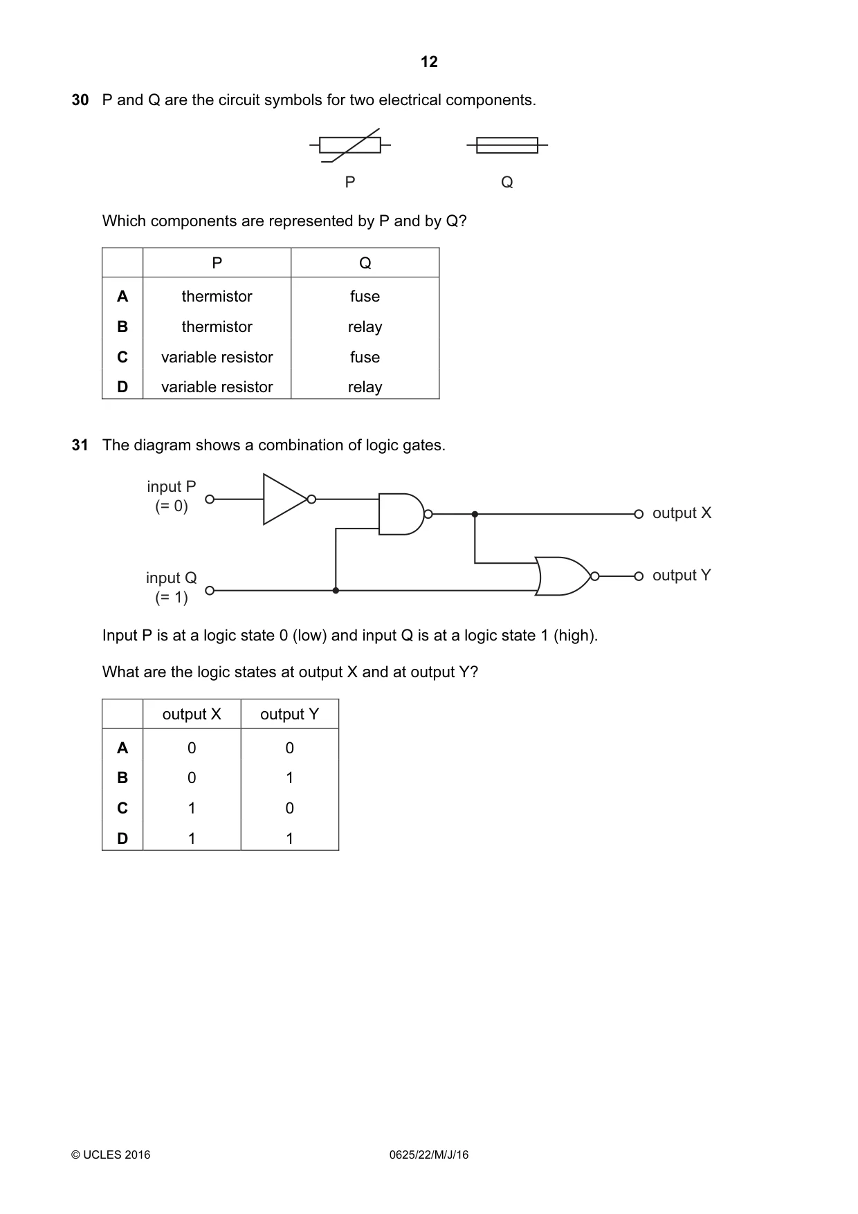 Cambridge IGCSE Physics 0625 2016 May/June Paper 2 · Variant 2 question paper, page 12 of 16
