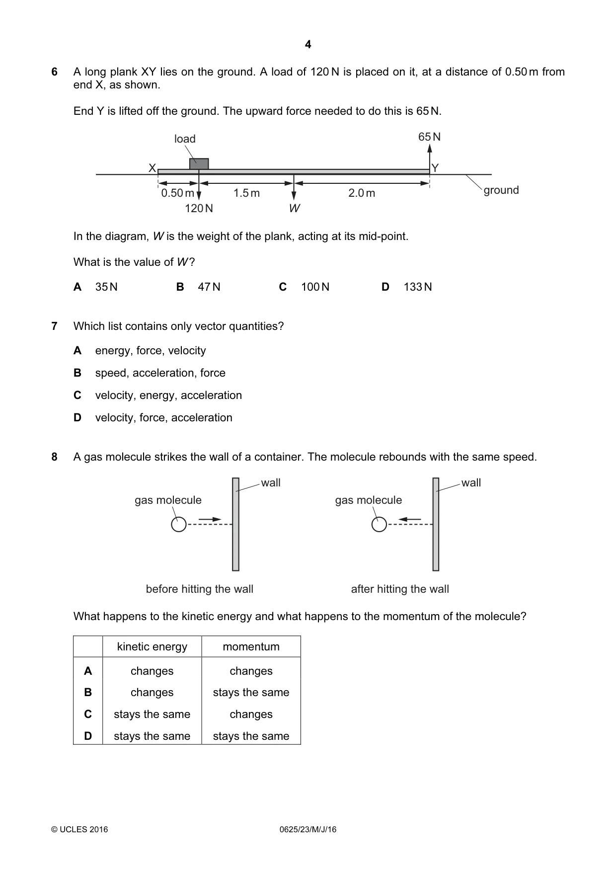 Cambridge IGCSE Physics 0625 2016 May/June Paper 2 · Variant 3 question paper, page 4 of 20