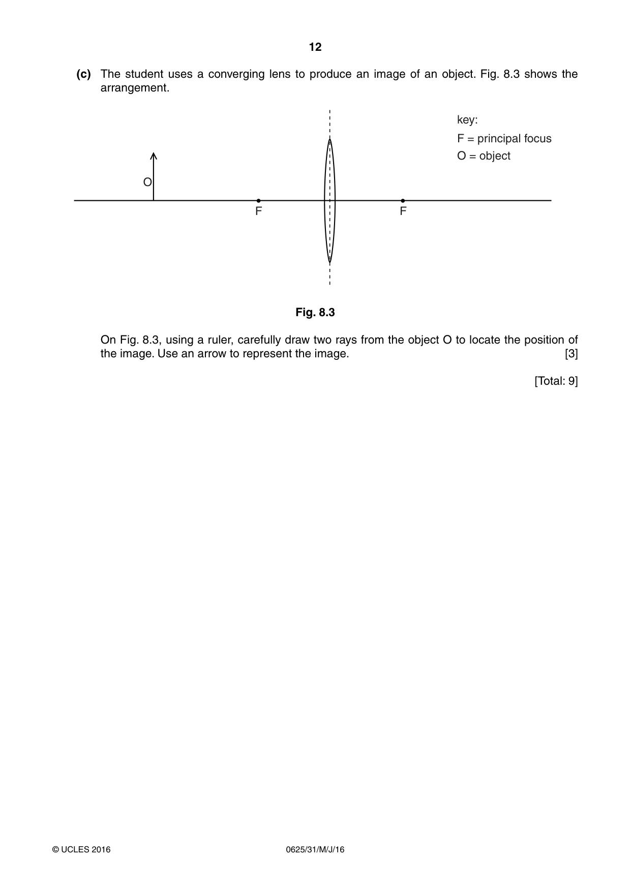 Cambridge IGCSE Physics 0625 2016 May/June Paper 3 · Variant 1 question paper, page 12 of 20