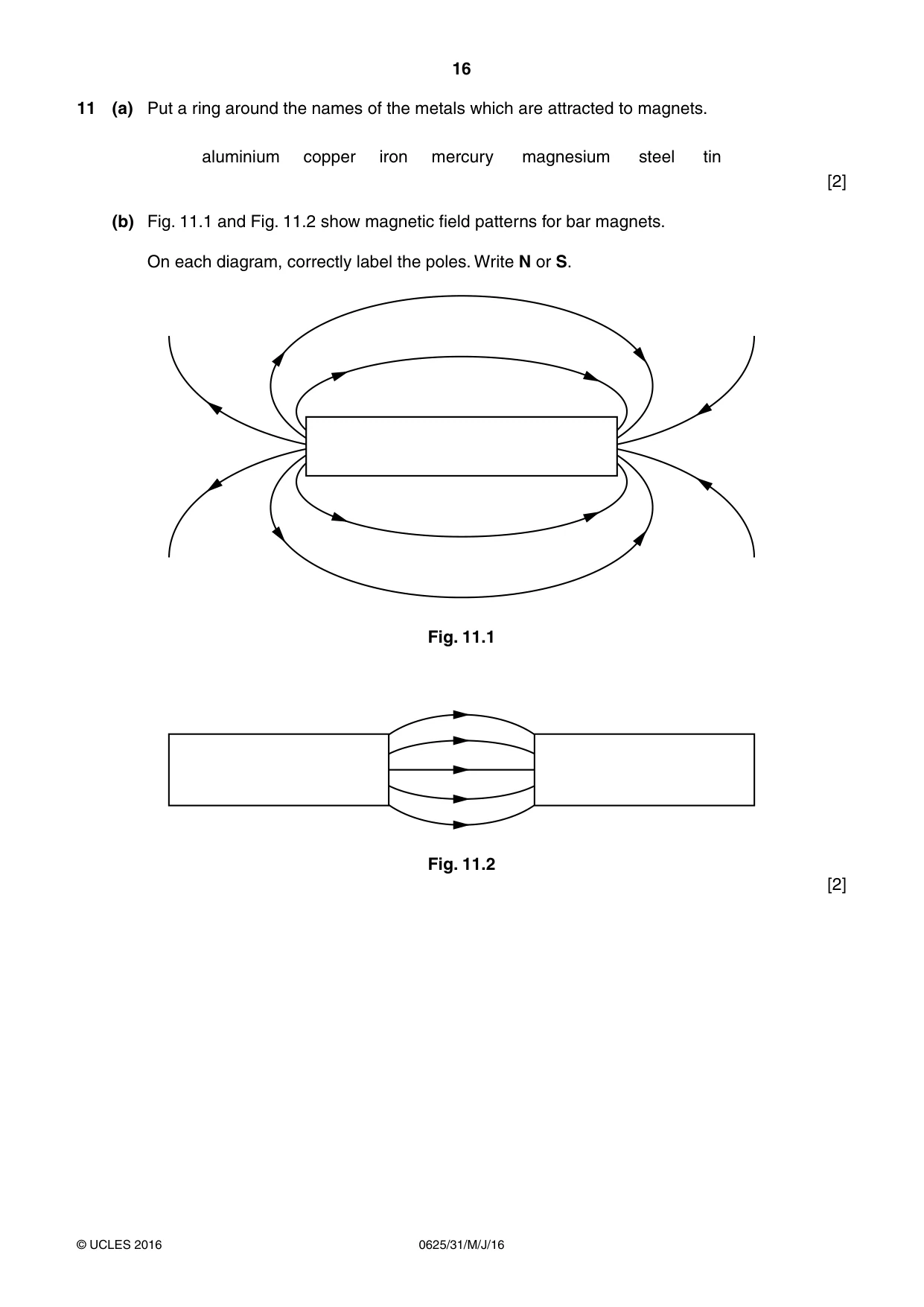 Cambridge IGCSE Physics 0625 2016 May/June Paper 3 · Variant 1 question paper, page 16 of 20