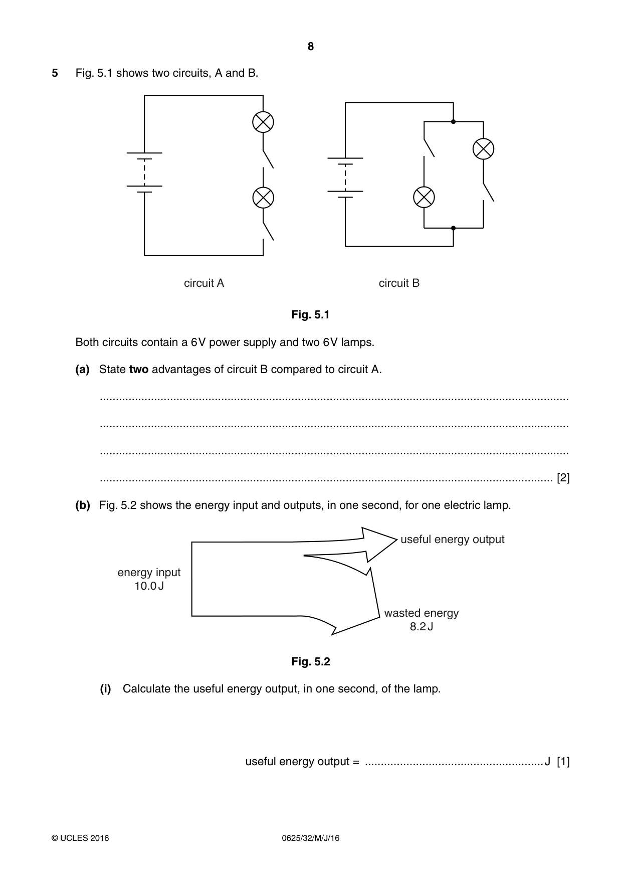 Cambridge IGCSE Physics 0625 2016 May/June Paper 3 · Variant 2 question paper, page 8 of 20