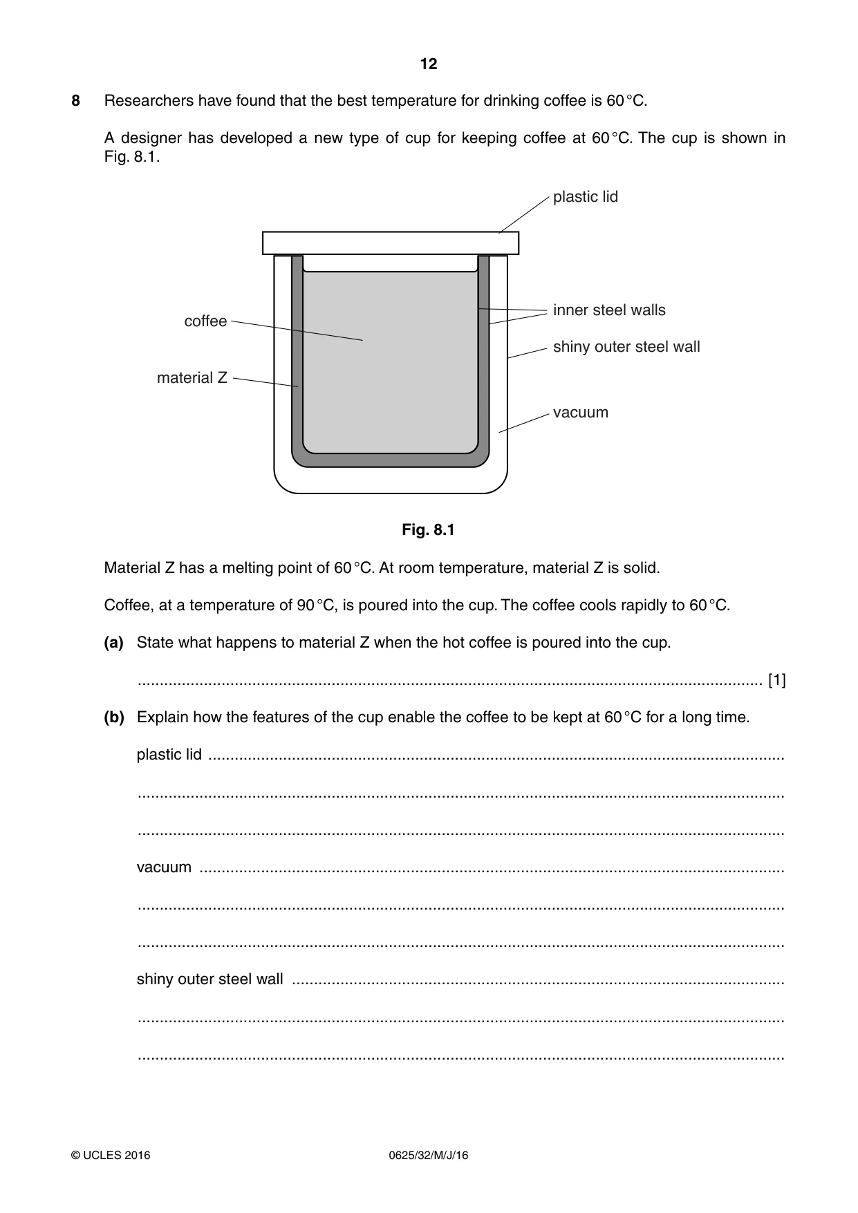 Cambridge IGCSE Physics 0625 2016 May/June Paper 3 · Variant 2 question paper, page 12 of 20