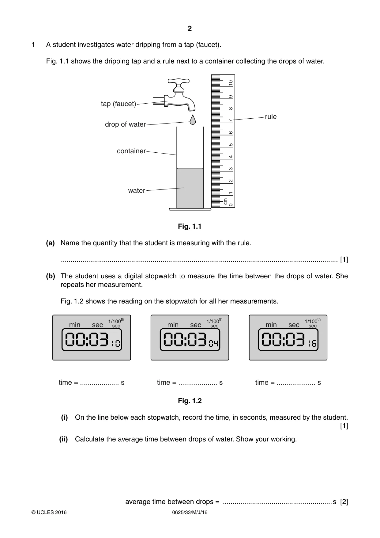 Cambridge IGCSE Physics 0625 2016 May/June Paper 3 · Variant 3 question paper, page 2 of 20