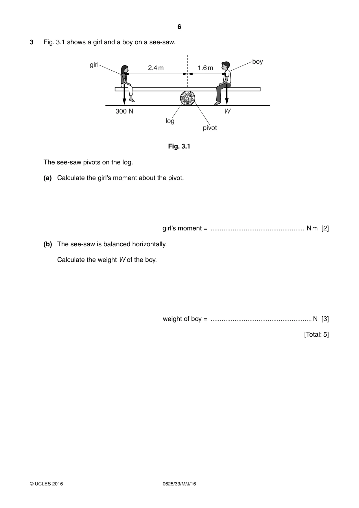 Cambridge IGCSE Physics 0625 2016 May/June Paper 3 · Variant 3 question paper, page 6 of 20